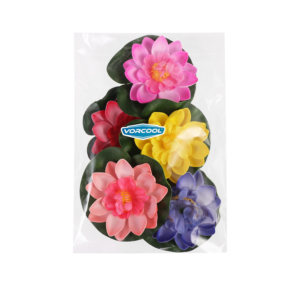 5PC Simulation Plant Artificial Water Lily Pool Float Pond Swimming Pool Decor