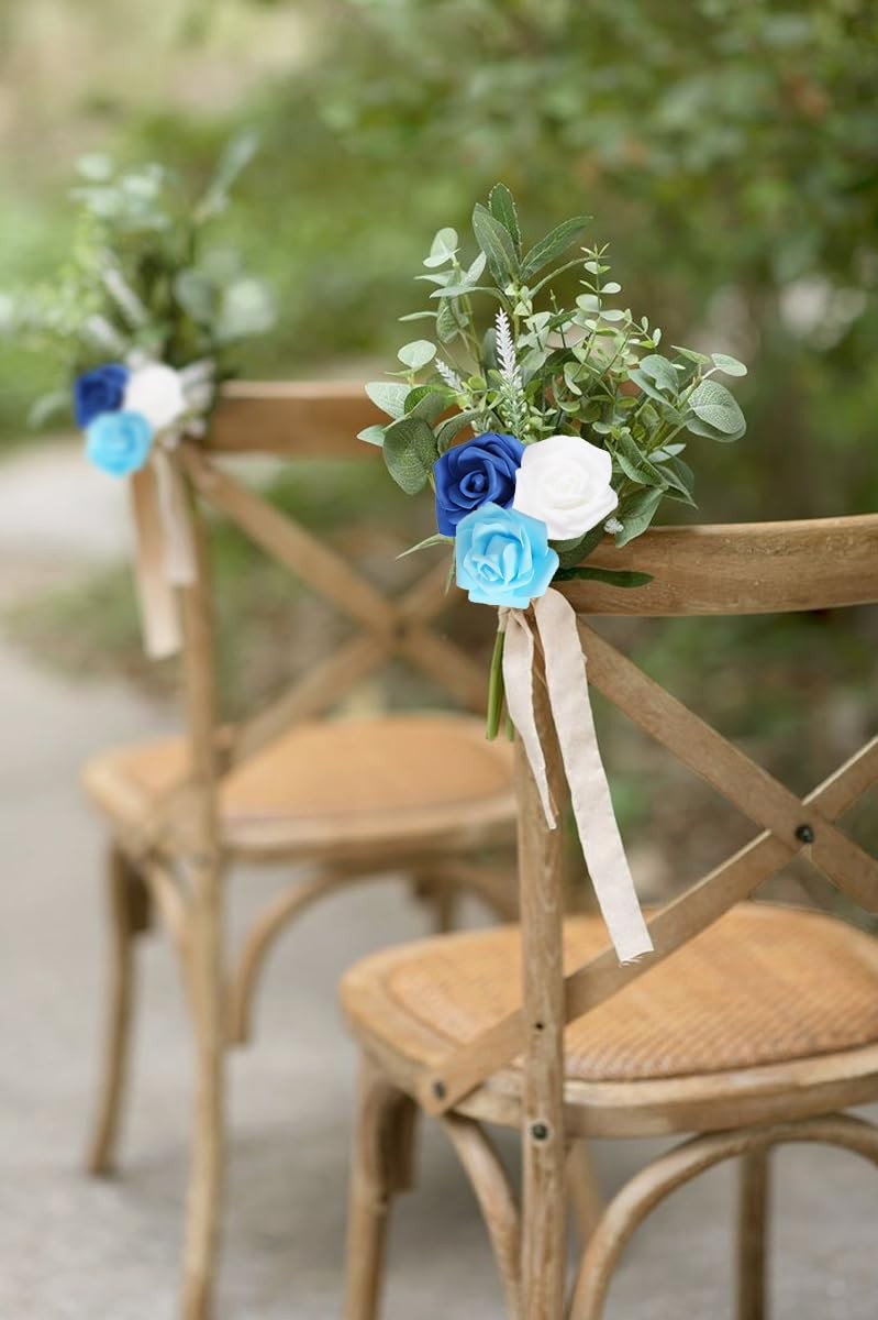 200 PCS Blue Foam Artificial Rose Flower Heads Fake Floral Wedding Home Decor