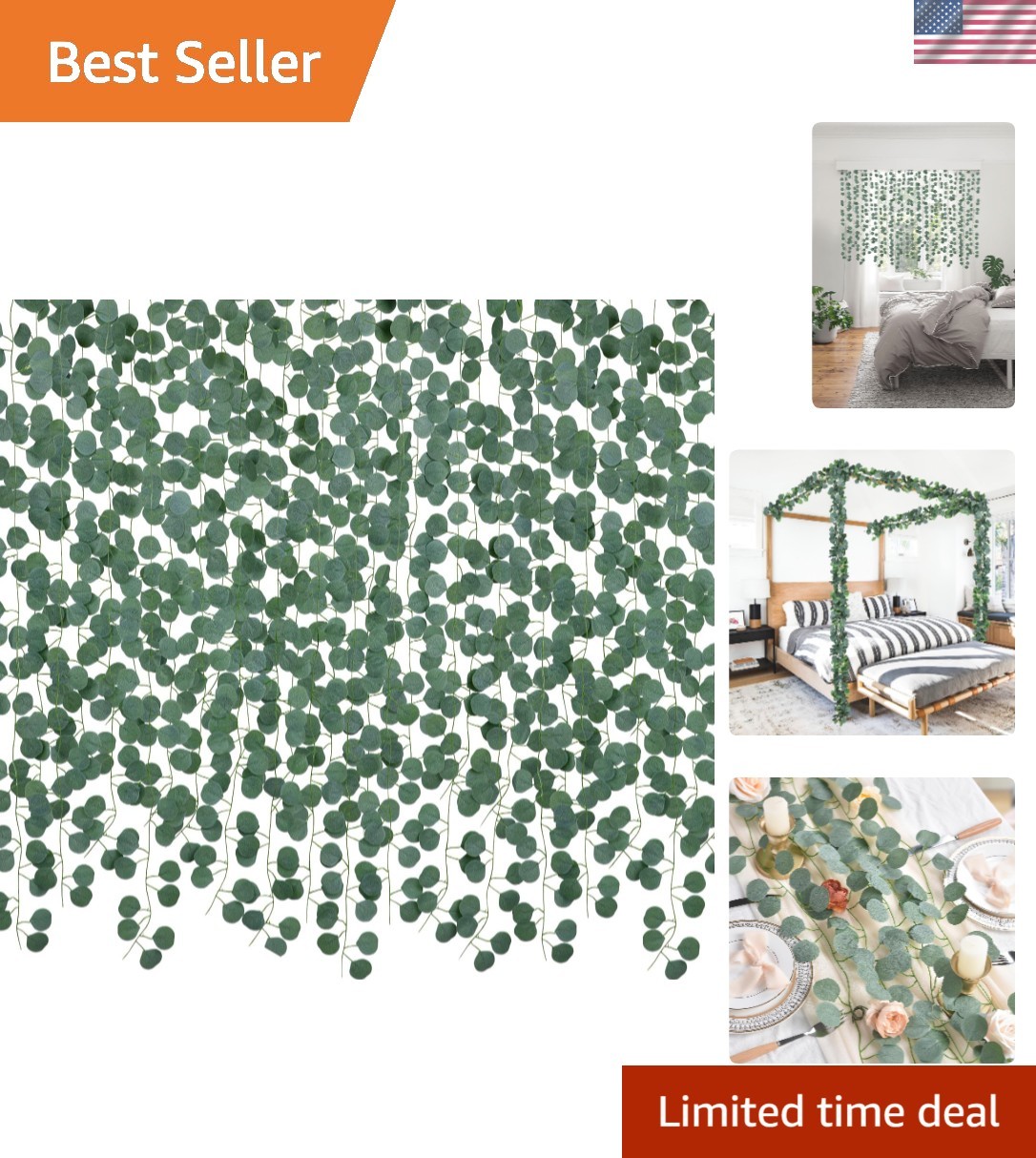 Transform Your Space with 86 Feet Eucalyptus Hanging Garland – No Maintenance