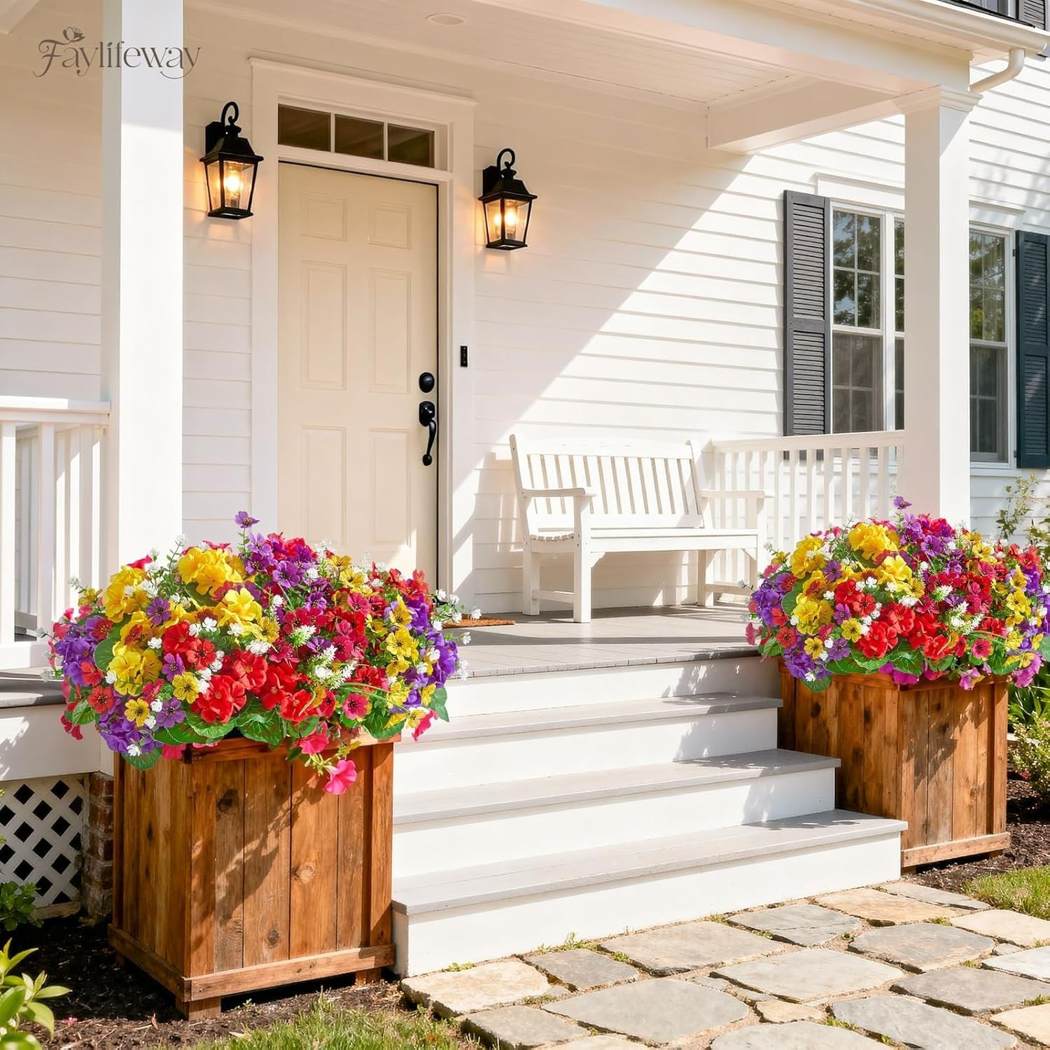 Stunning 16 Bundle Silk Flowers: Adjustable and Weatherproof for Outdoors