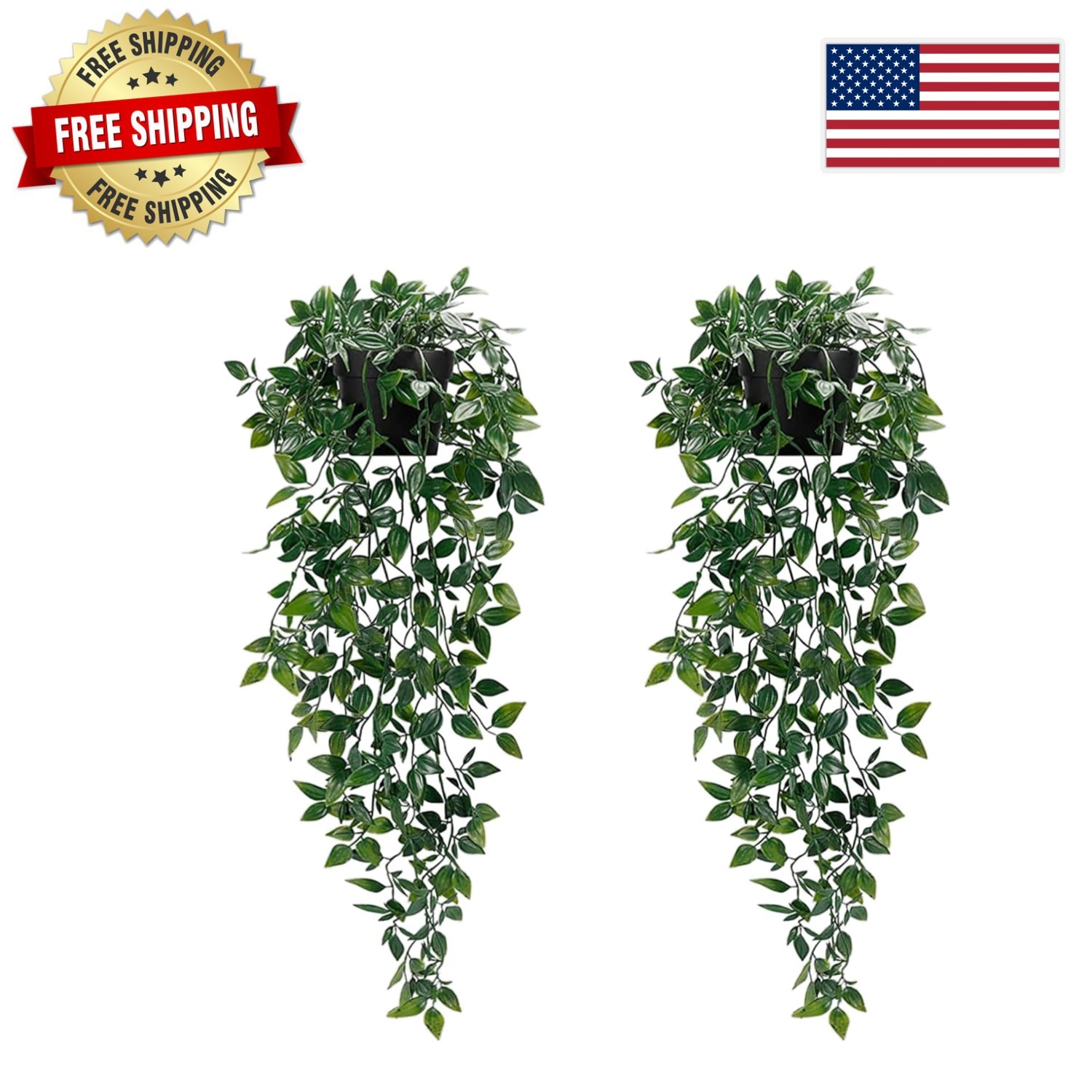 85cm Faux Ivy Hanging Plants in Pots – No Maintenance Greenery for Home & Office