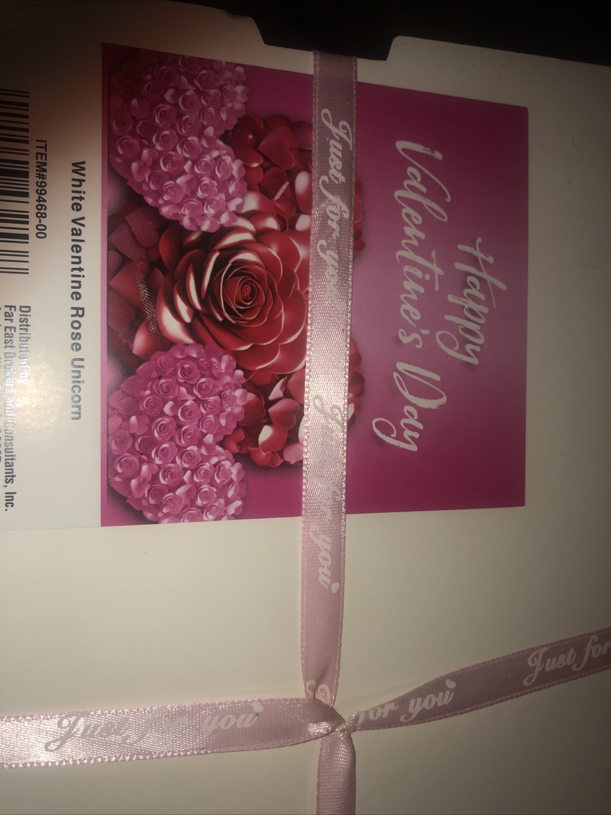 White Rose Unicorn In Gift Box With Ribbon
