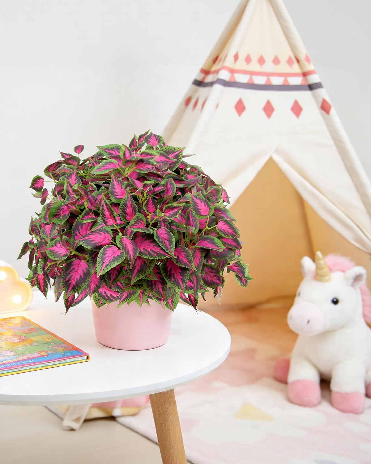 6 Pack UV Resistant Faux Coleus Plants for Outdoor Decor & Planters