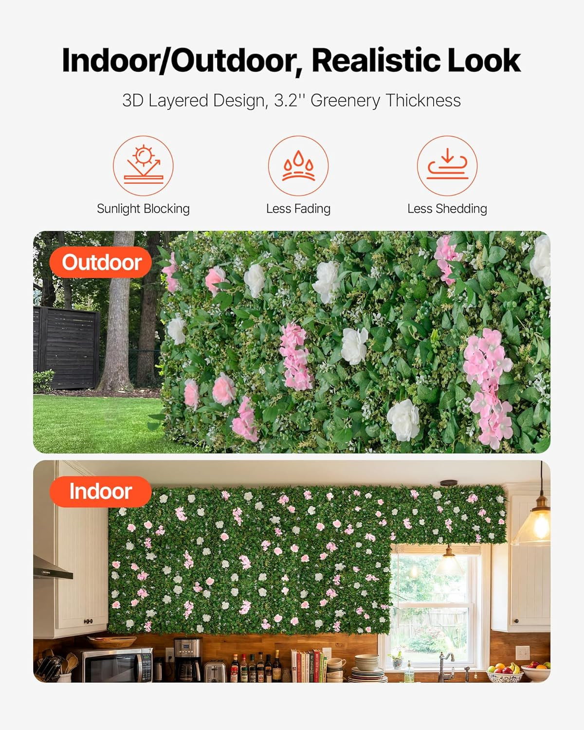 Gorgeous 3D Silk Flower Wall Backdrop Panels – 2 PCS, 2×8 Ft for Events