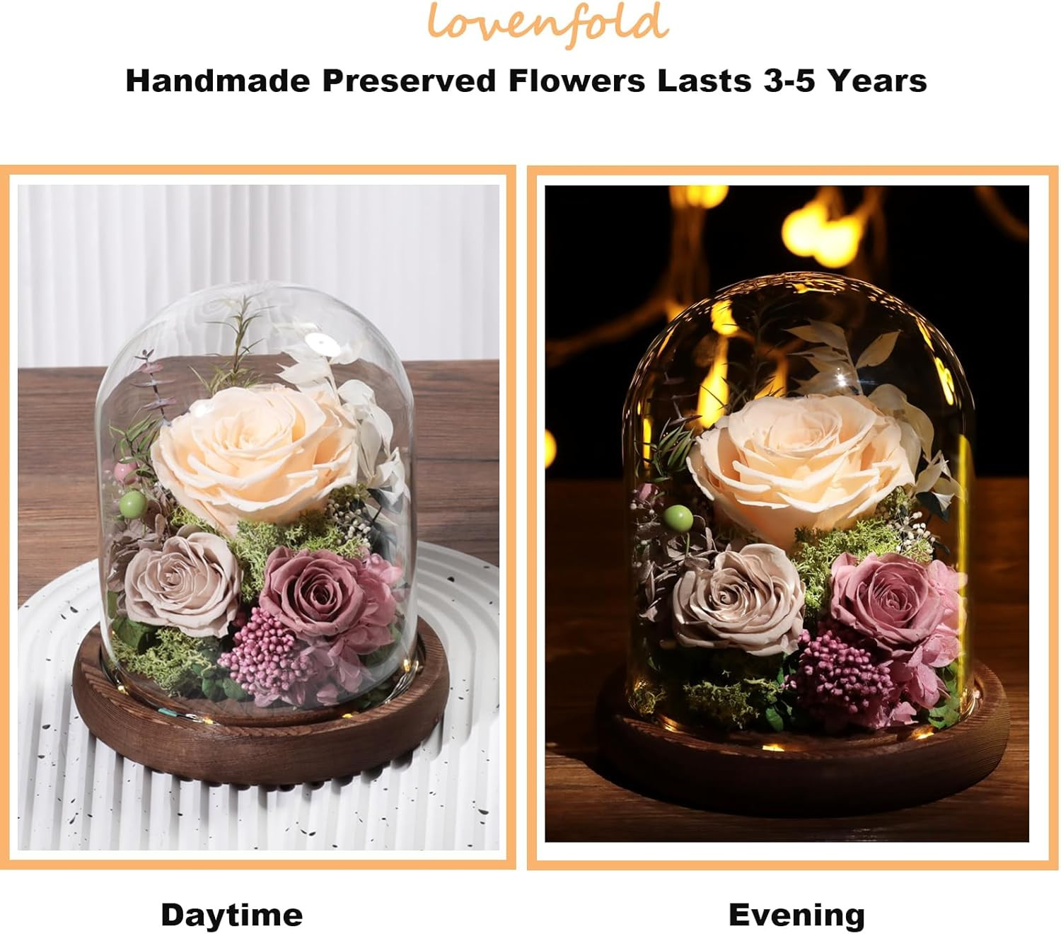 Flowers for Delivery Preserved Rose Gifts for Her,Forever Roses Flowers in Glass