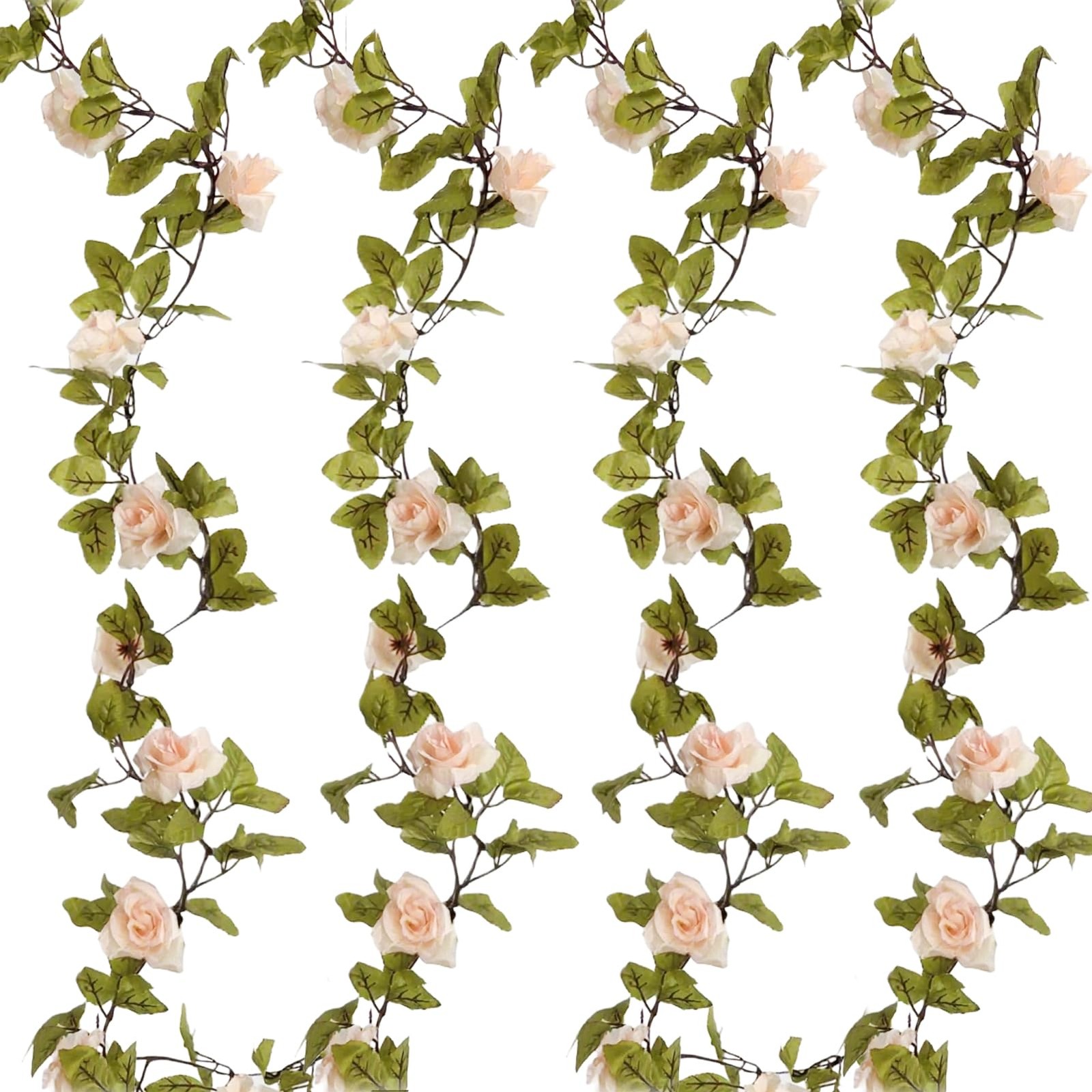 2PCS Artificial Flower,86.6 Inch Fake Rose Vine Hanging Floral Garland,Light …