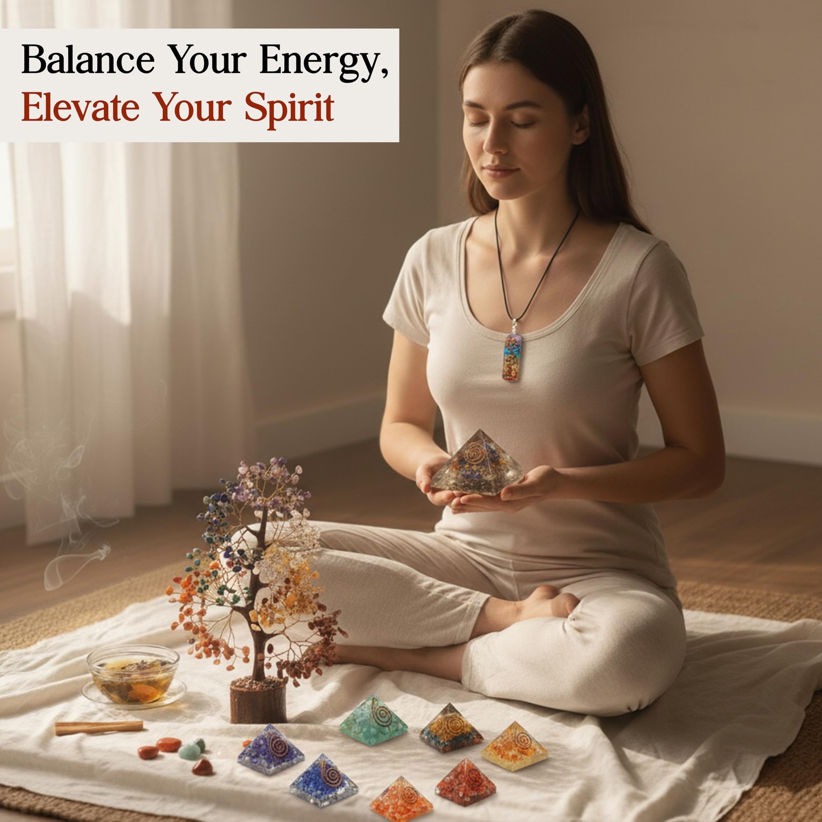 AstraVeda 7 Chakra Tree, Crystal Tree of Life, Feng Shui Trees, Positive Ener…