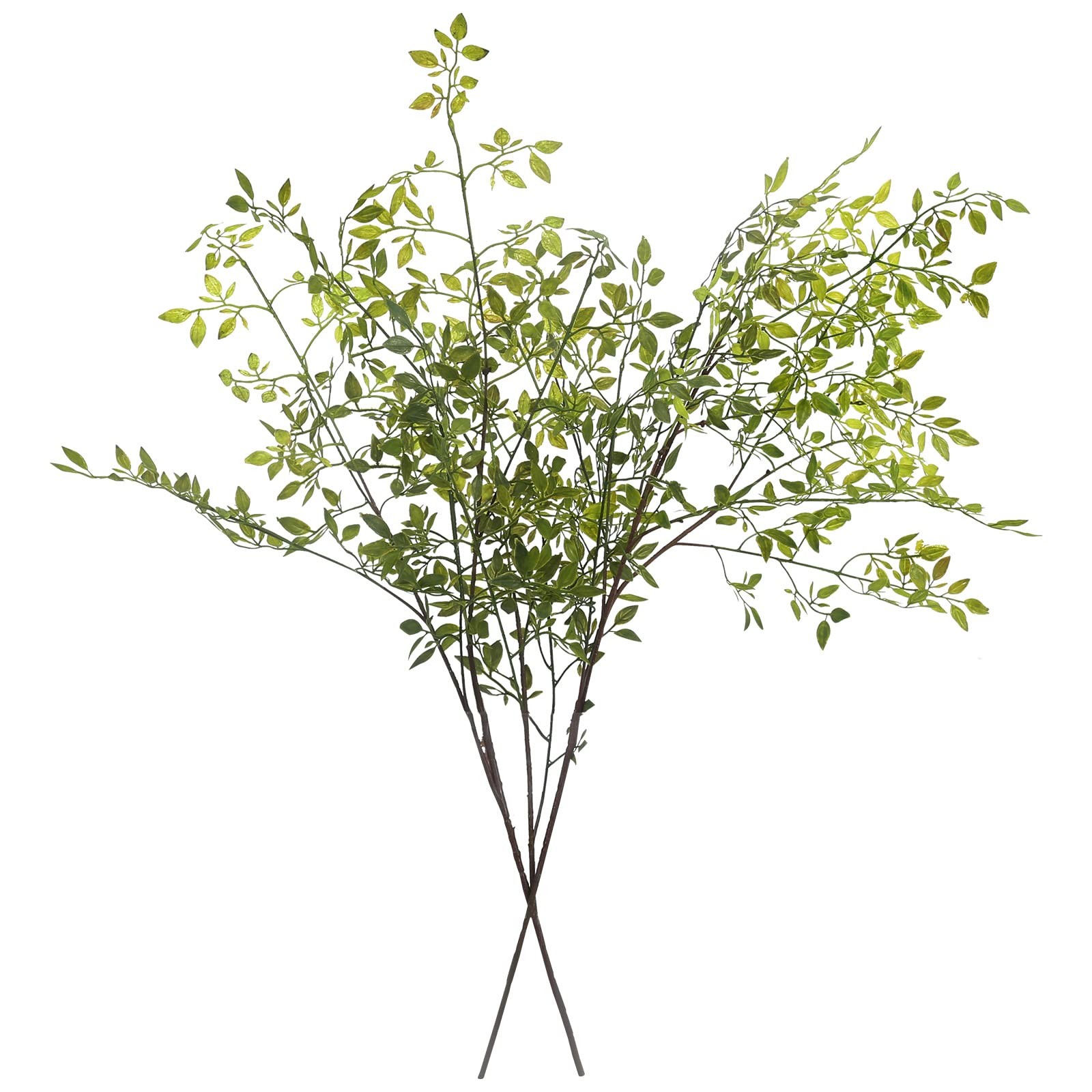 Artificial Plants,2PCS 43.3″ Green Nandina Faux Branches for Vase,Artificial …