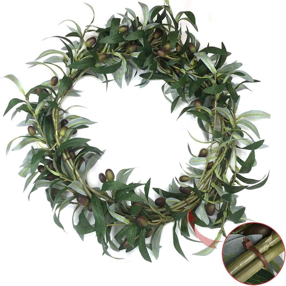 28″ Artificial Olive Branches – 4 PCS Greenery Stems for Home, Wedding, Office D