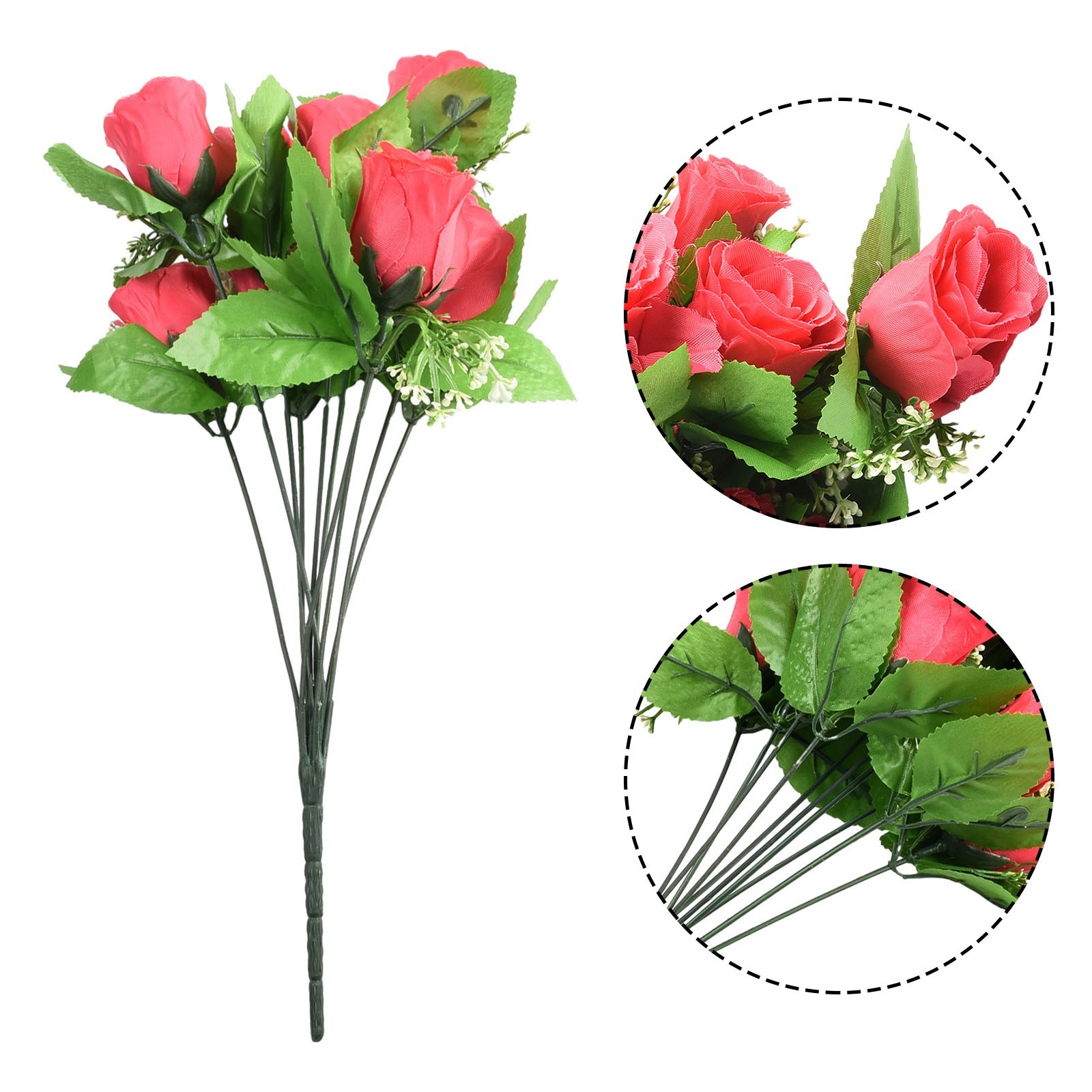 Striking 10 Heads Silk Bud Bunch for Wedding and Home Outdoor Use