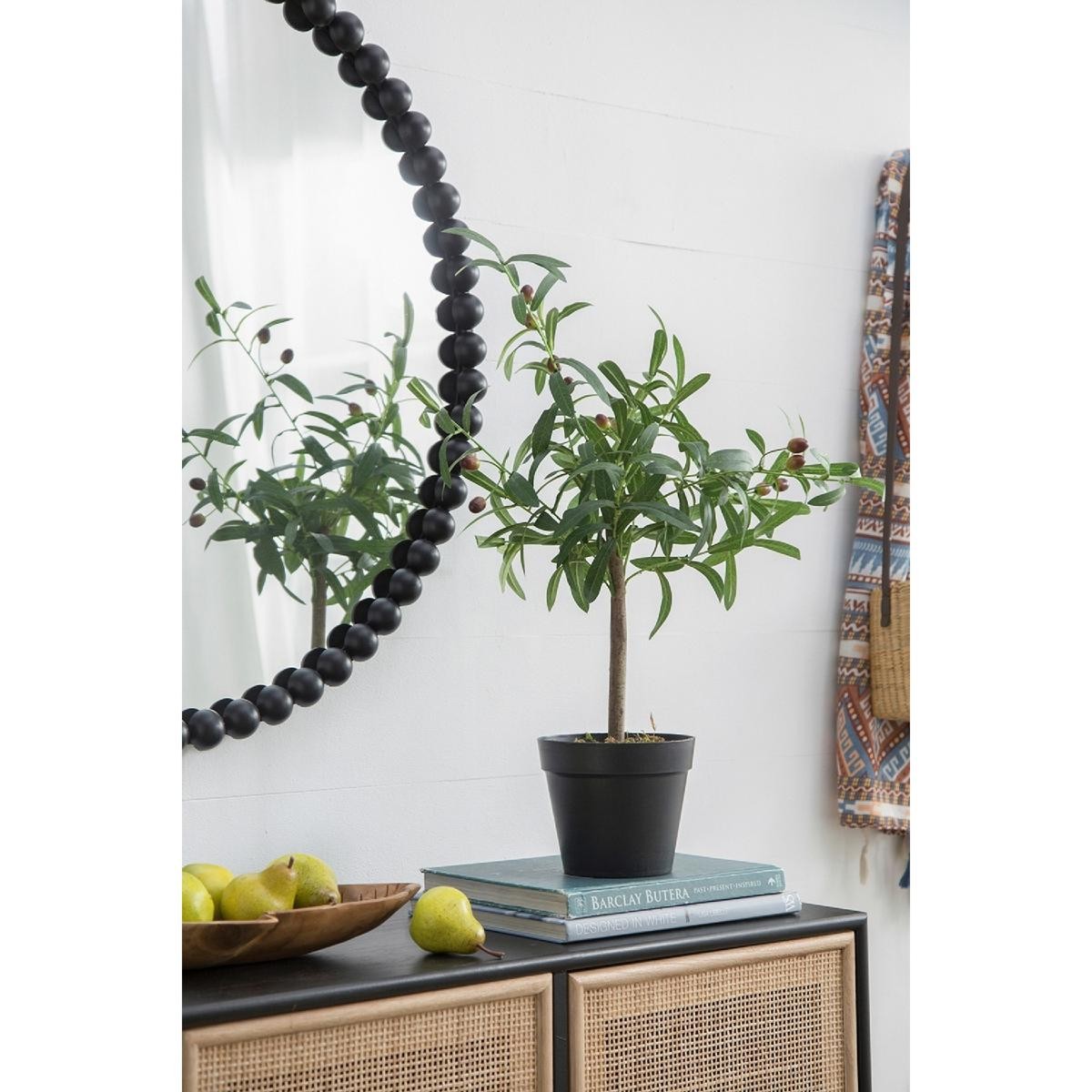 A&B Home 420022-AB Olive Tree Green and Black Faux Plant