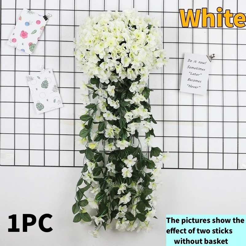 10-1Pack Artificial Violet Flower Vines Plastic Fake Flowers Wall Hanging Plants