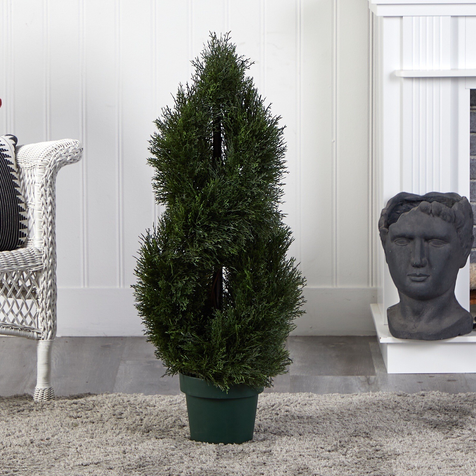 3’ Double Pond Cypress Spiral Topiary Tree UV (Indoor/Outdoor). Retail $192