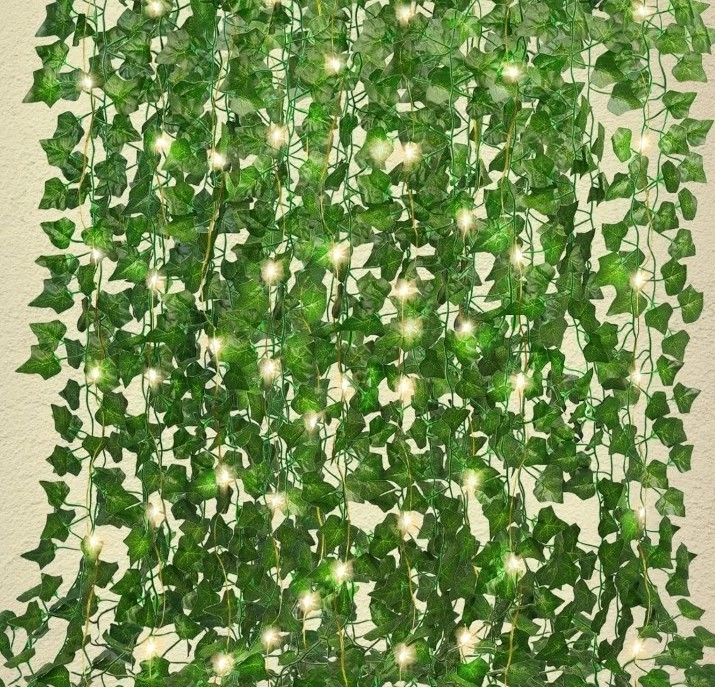 RECUTMS Artificial Ivy Vines 250 FT with 300 LED String Light Leaf Garland Fake
