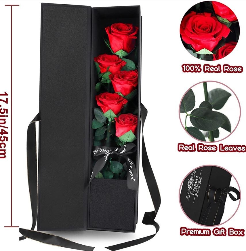 Preserved REAL ROSE in Box,HANDMADE Rose Flowers,VALENTINE DAY romantic GIFT