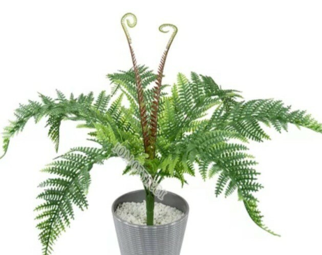 Plastic Fern 17″ Bush Leaf Greenery Foliage Plant Flower In/Outdoor Decor USA