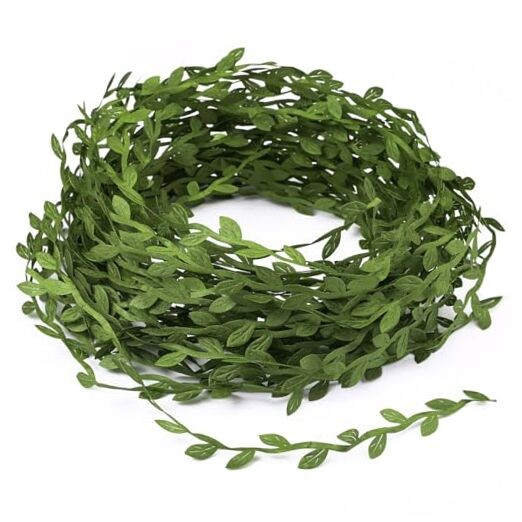 65 Ft Vine Ribbon, Floral Decorations Green Leaf Ribbon Decorative Fake
