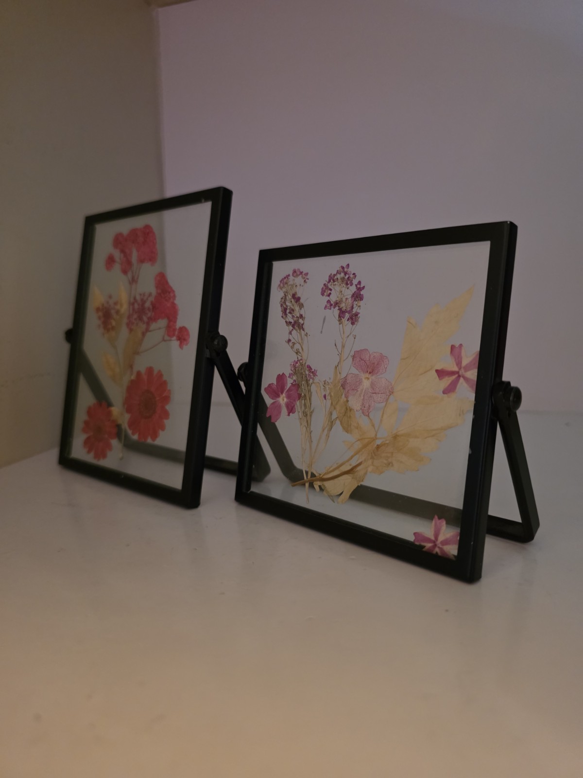 Real Pressed Flower Framed Art Easel