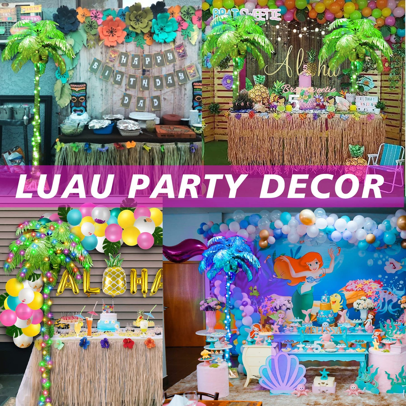 5FT Light up Palm Trees Outdoor with Remote, RGB