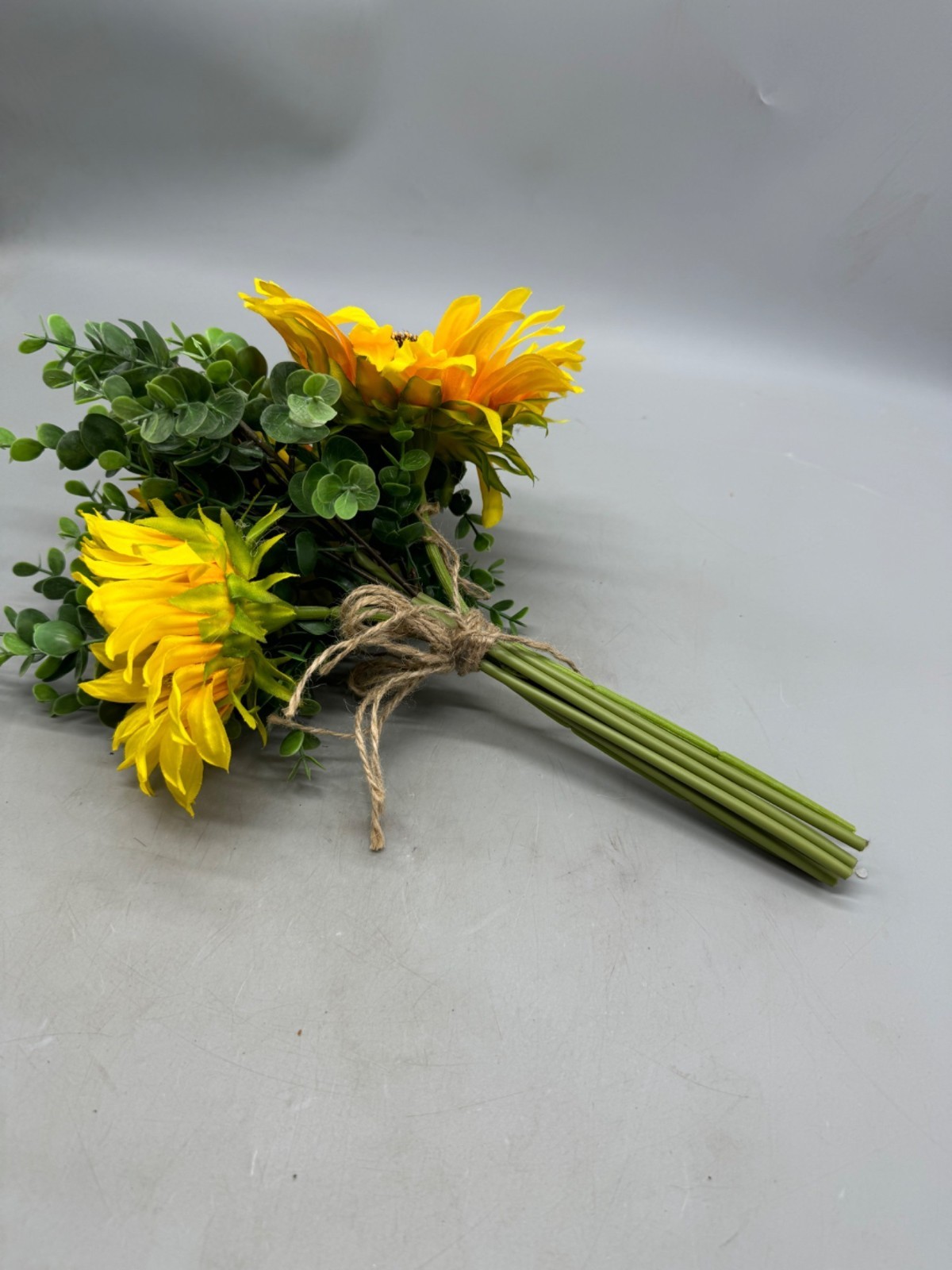 Artificial Sunflower Bouquet Eucalyptus Greenery 16″ Faux Floral Arrangement