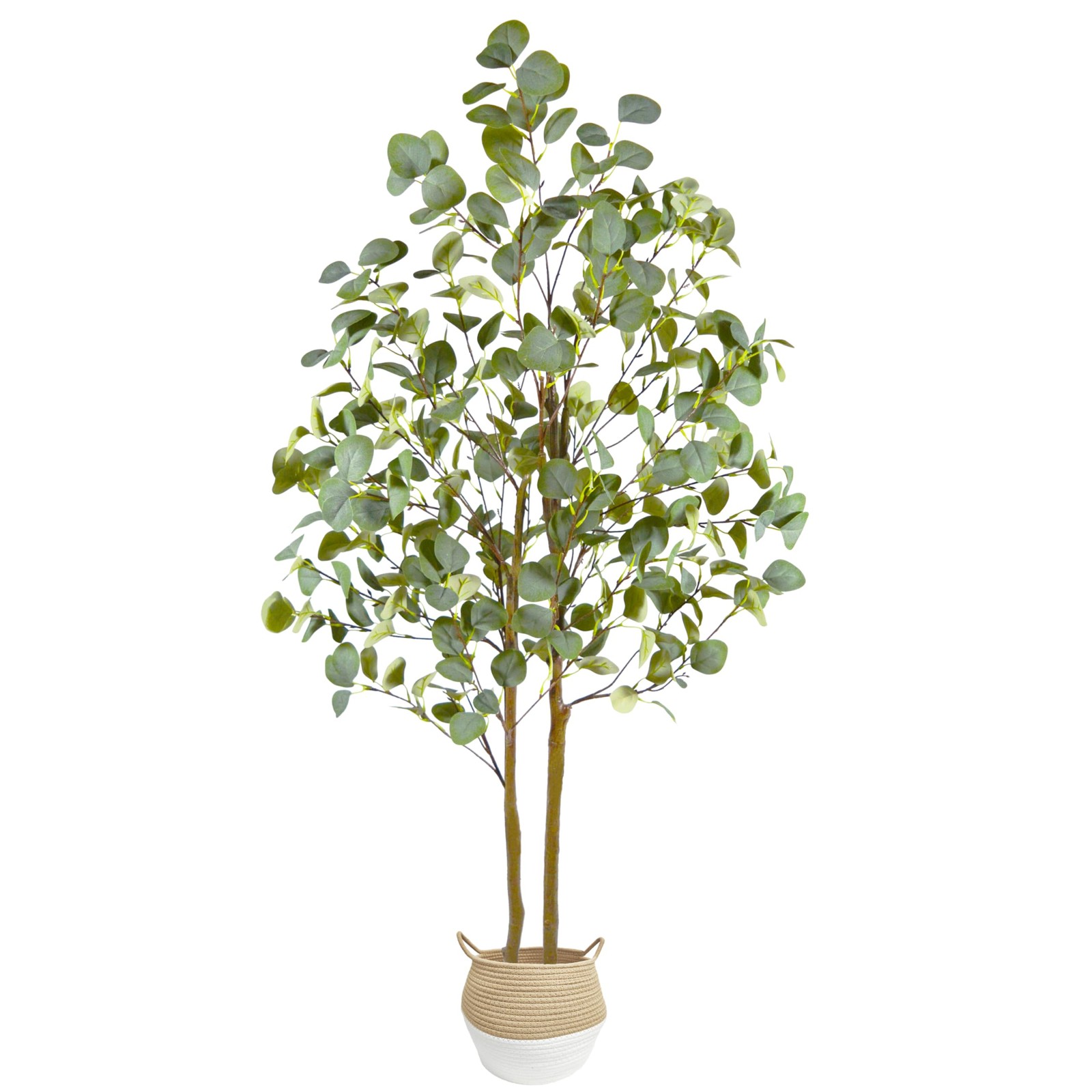 Artificial Eucalyptus Tree, 5ft Tall Fake Eucalyptus Plant with Woven Basket,…