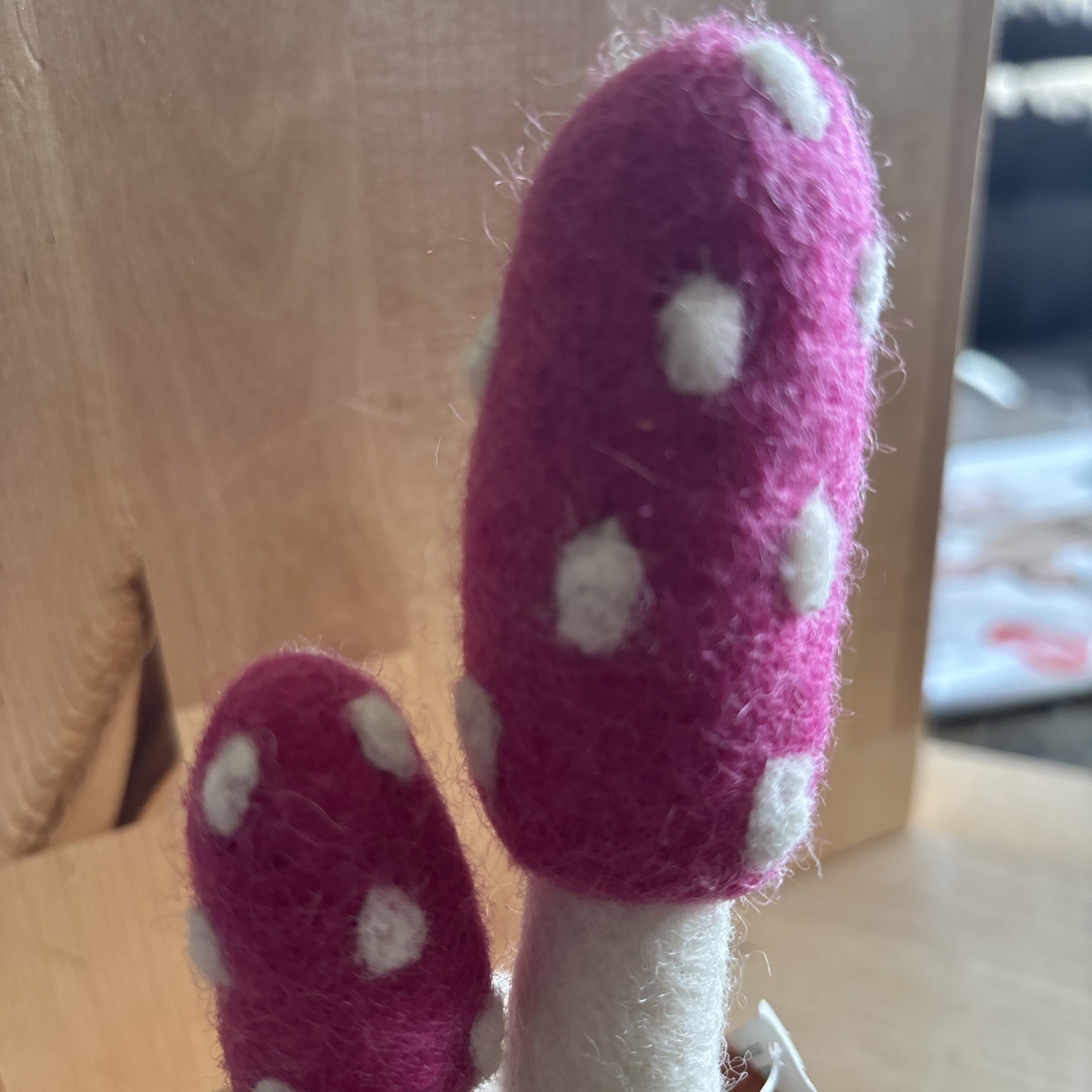 Fairy Mushrooms Wool Potted Super Cute! 8”