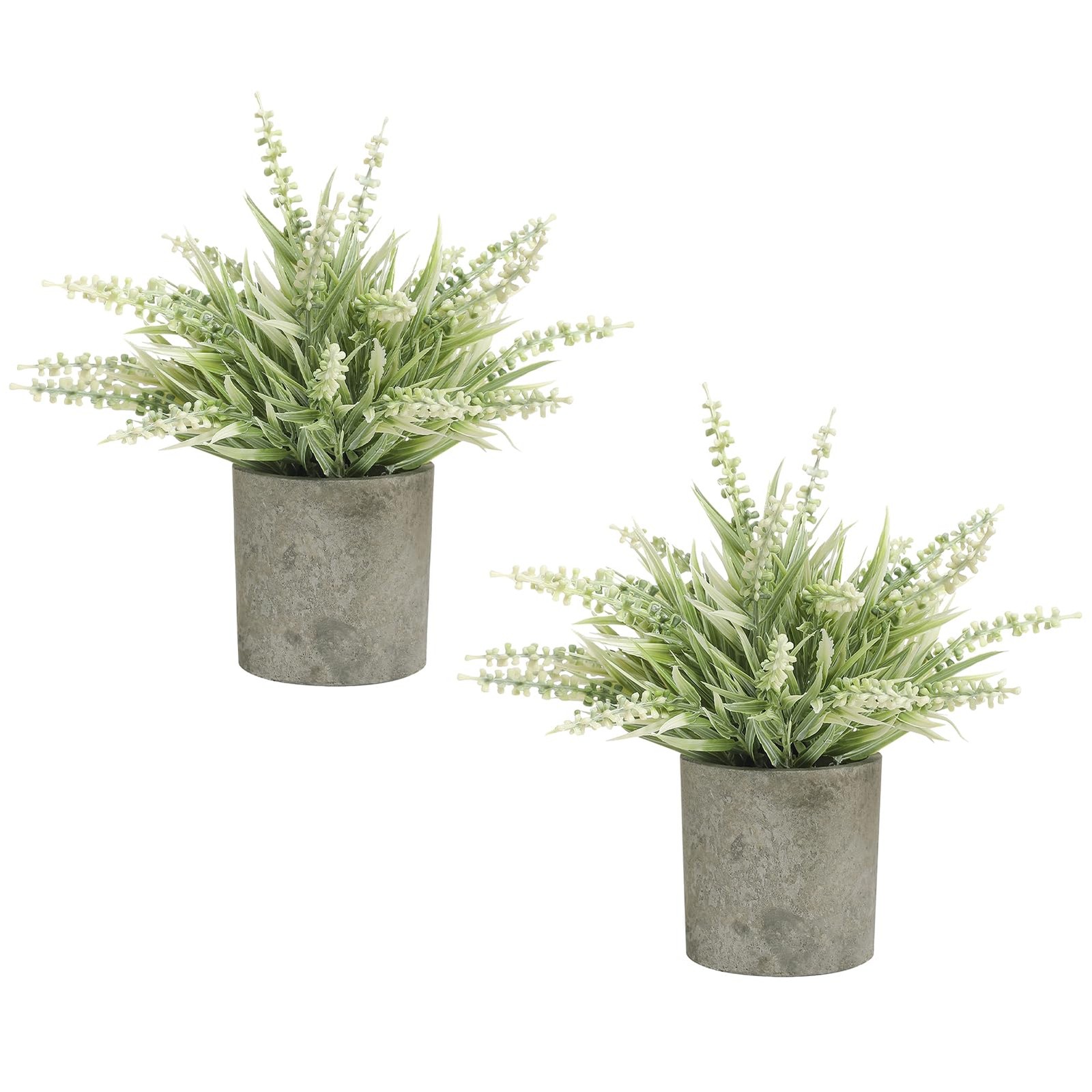 2 Pack Small Artificial Lavender Plant in Pots – Faux Lavender Flowers Decor …