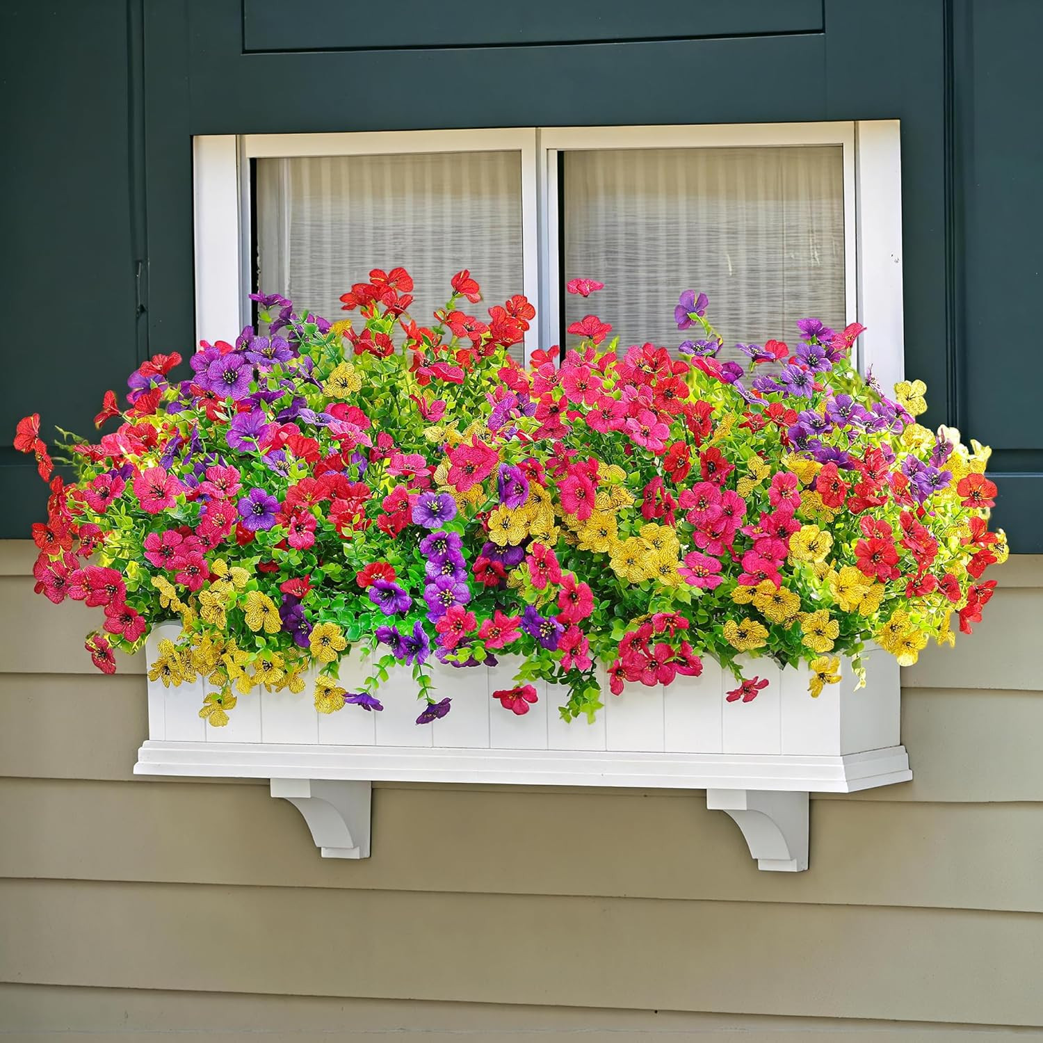 16 Bundles Artificial Fake Flowers Plants for Outdoors Spring Summer Decor,Faux