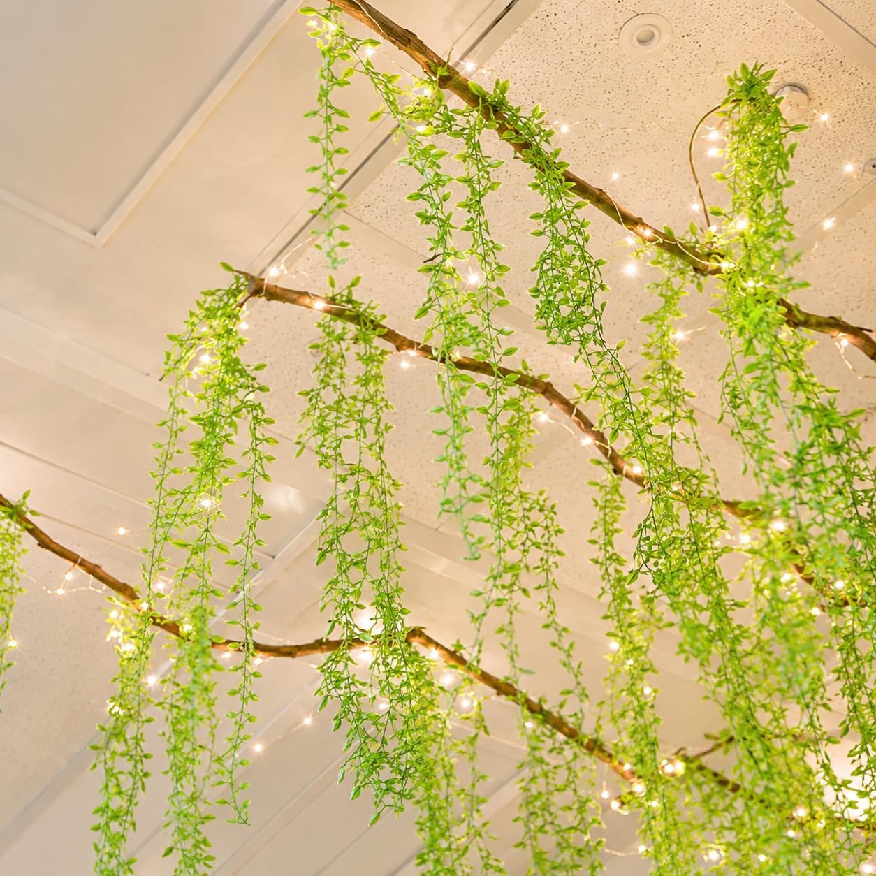 45 PCS Jungle Decoration Set, 75.8ft Artificial Hanging Willow Vines