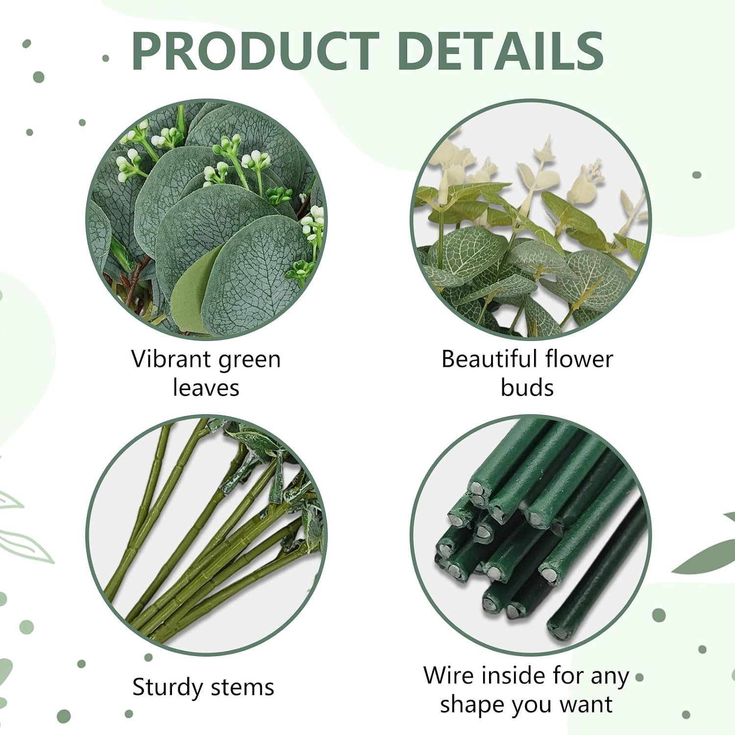 170 Pcs Faux Eucalyptus Stems – Perfect for Home, Weddings & DIY Decor
