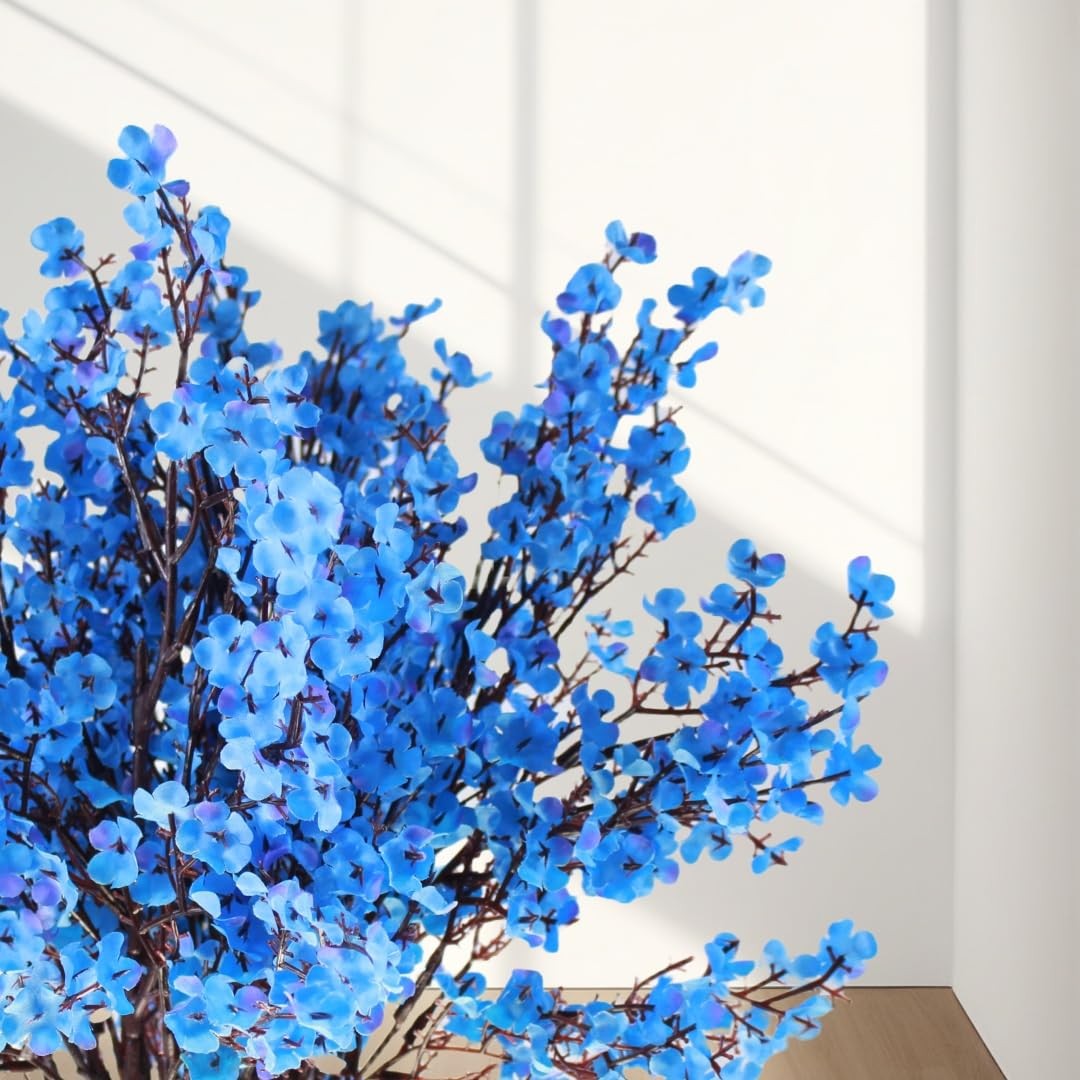 10 PCS Babys Breath Artificial Flowers Gypsophila Bouquet Blue Silk Wedding