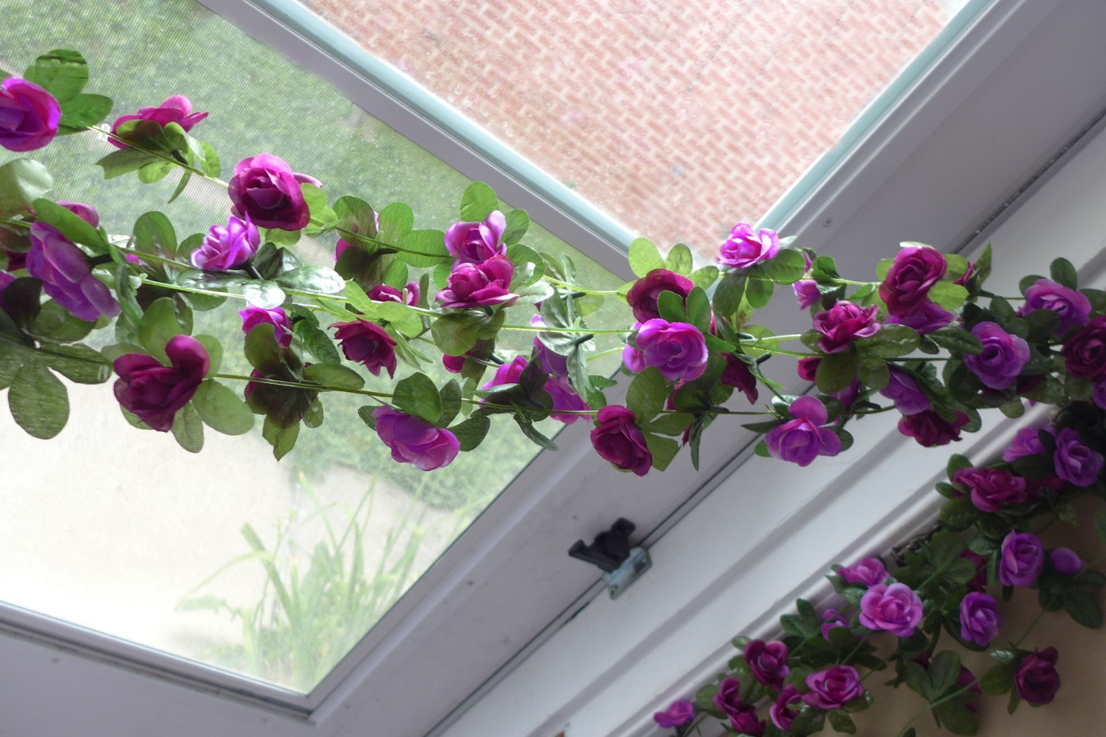 4 Pcs Artificial Purple Small Flowers Vine Wall Garland (90″ each)