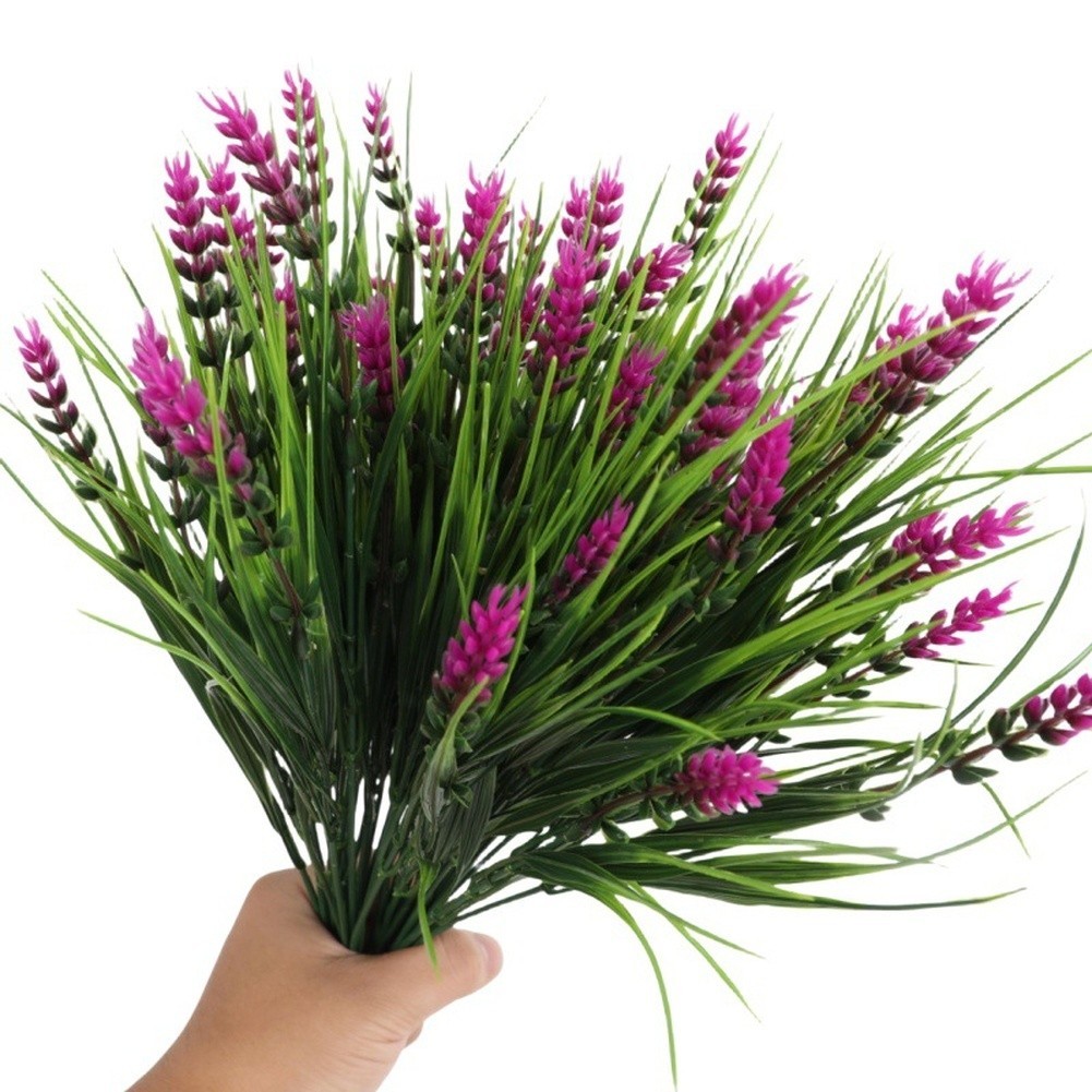 35cm Lavender Eucalyptus Fake Flower Stem for Balcony Patio Indoor Use