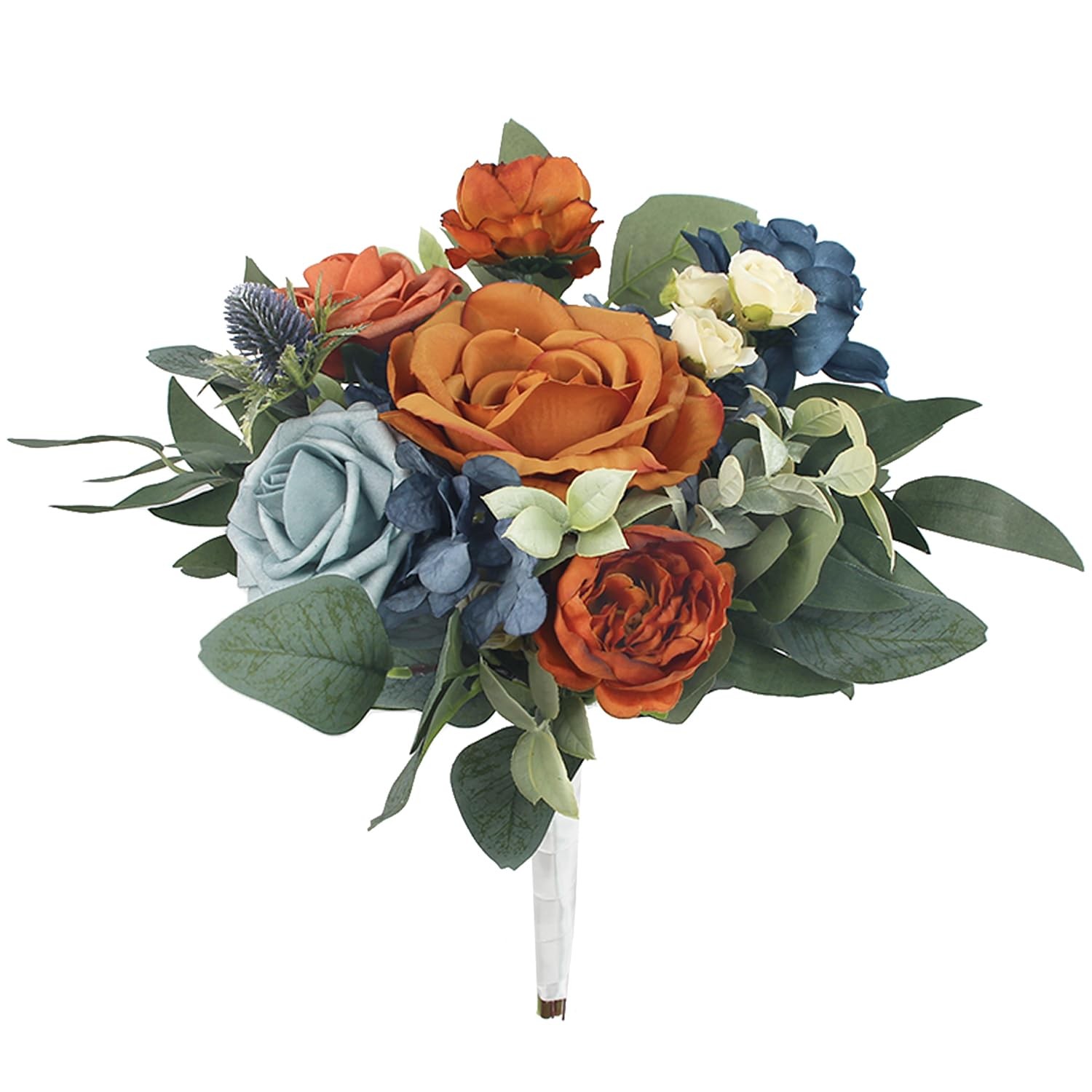 1PC Fall Wedding Bouquet Terracotta Navy Blue Artificial Bridesmaid Bridal Decor