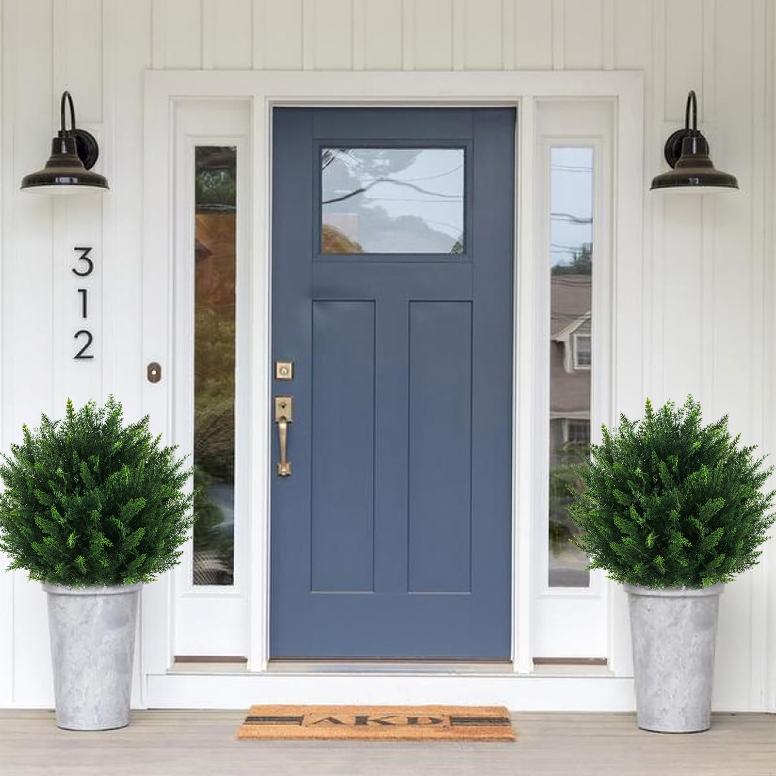4PCS UV Resistant Fake Bushes Artificial Shrubs for Outdoors