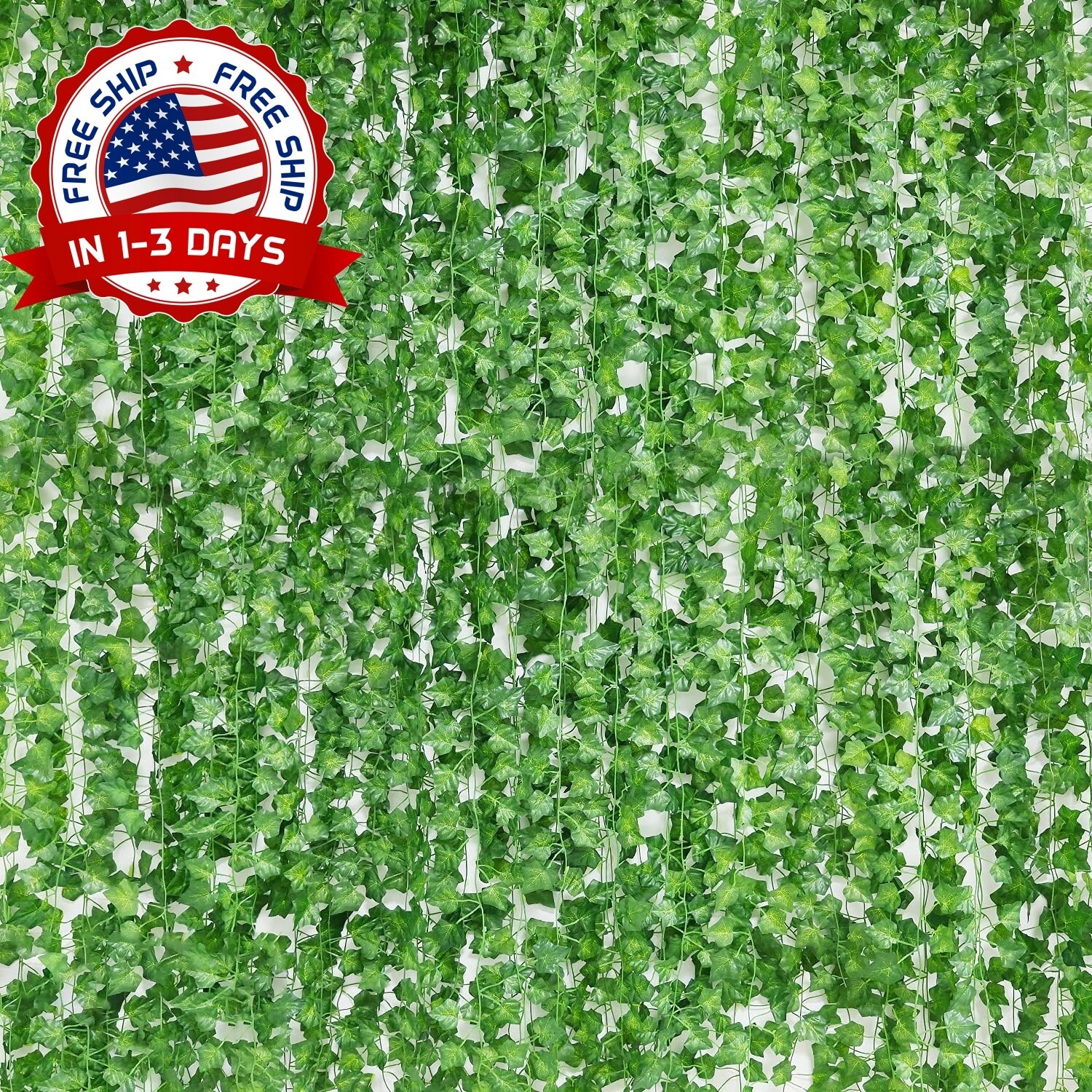 Guirnalda De Hiedra Artificial De 24 Hebras De 168 Pies, Enredaderas Colgantes