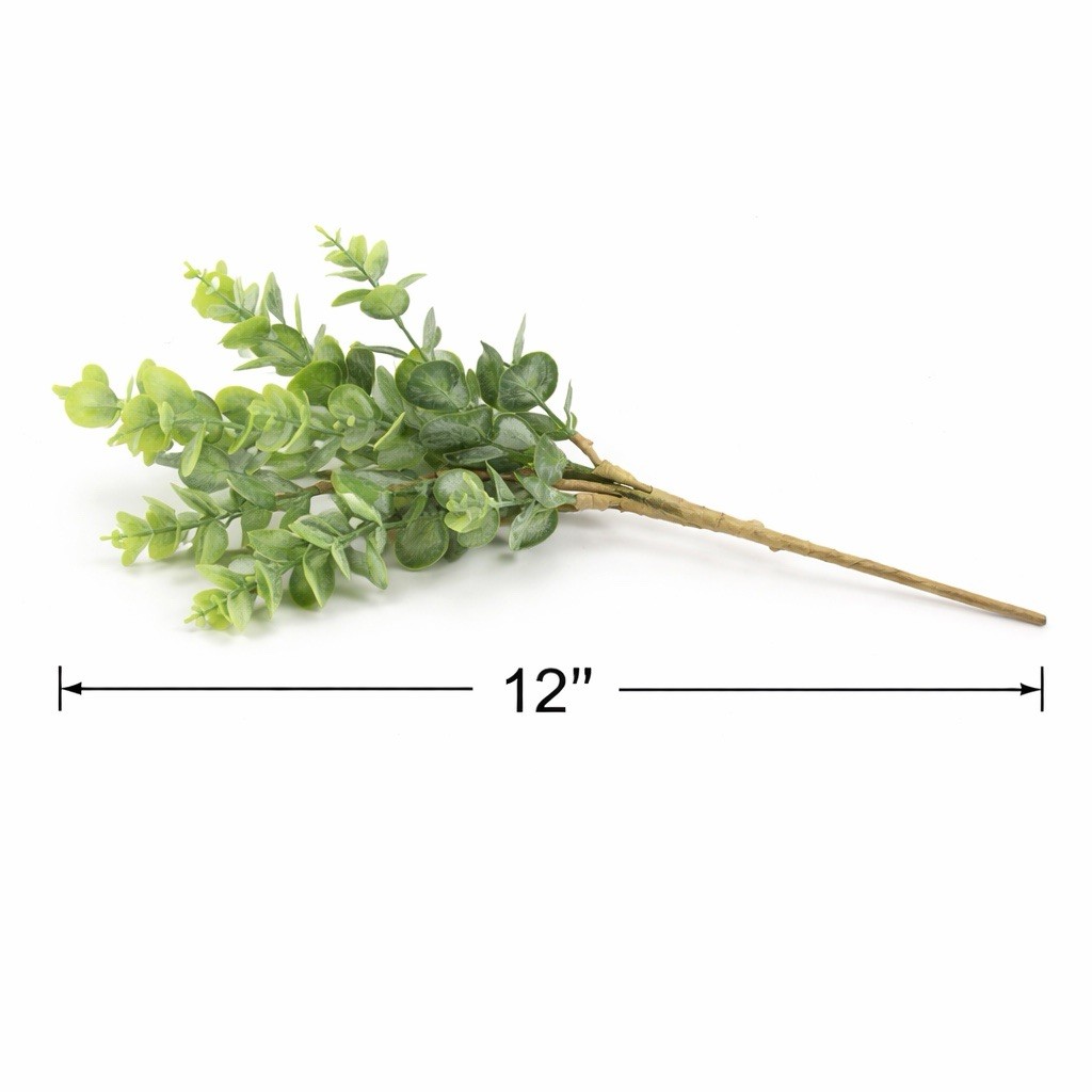 Set of 3 Green Eucalyptus Picks – Faux Greenery Floral Stems