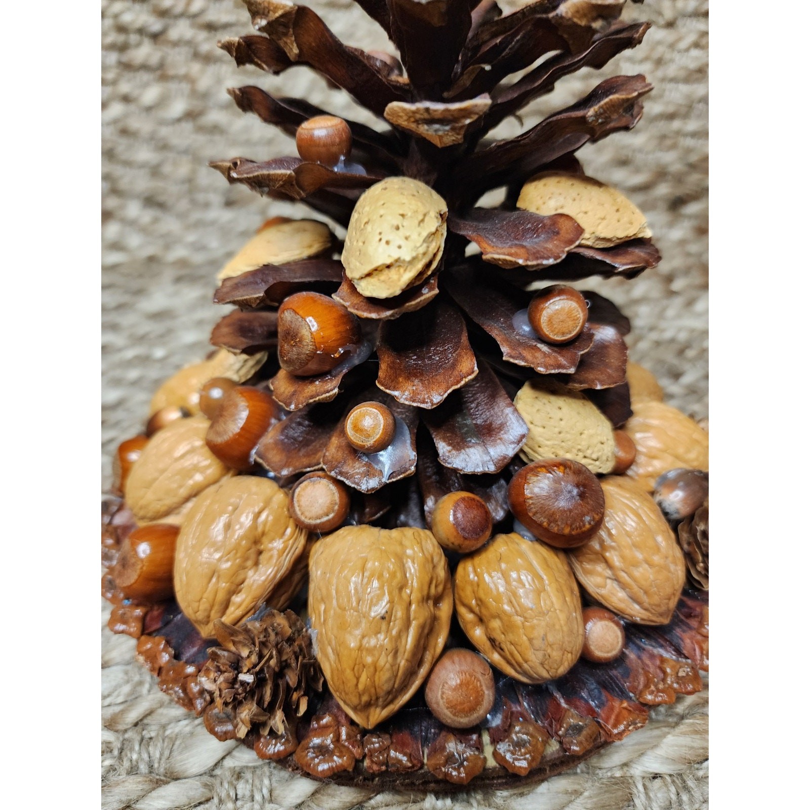 Handmade Pine Cone Natural Dried Folk Art Acorn Nut Autumn Table Shelf Decor