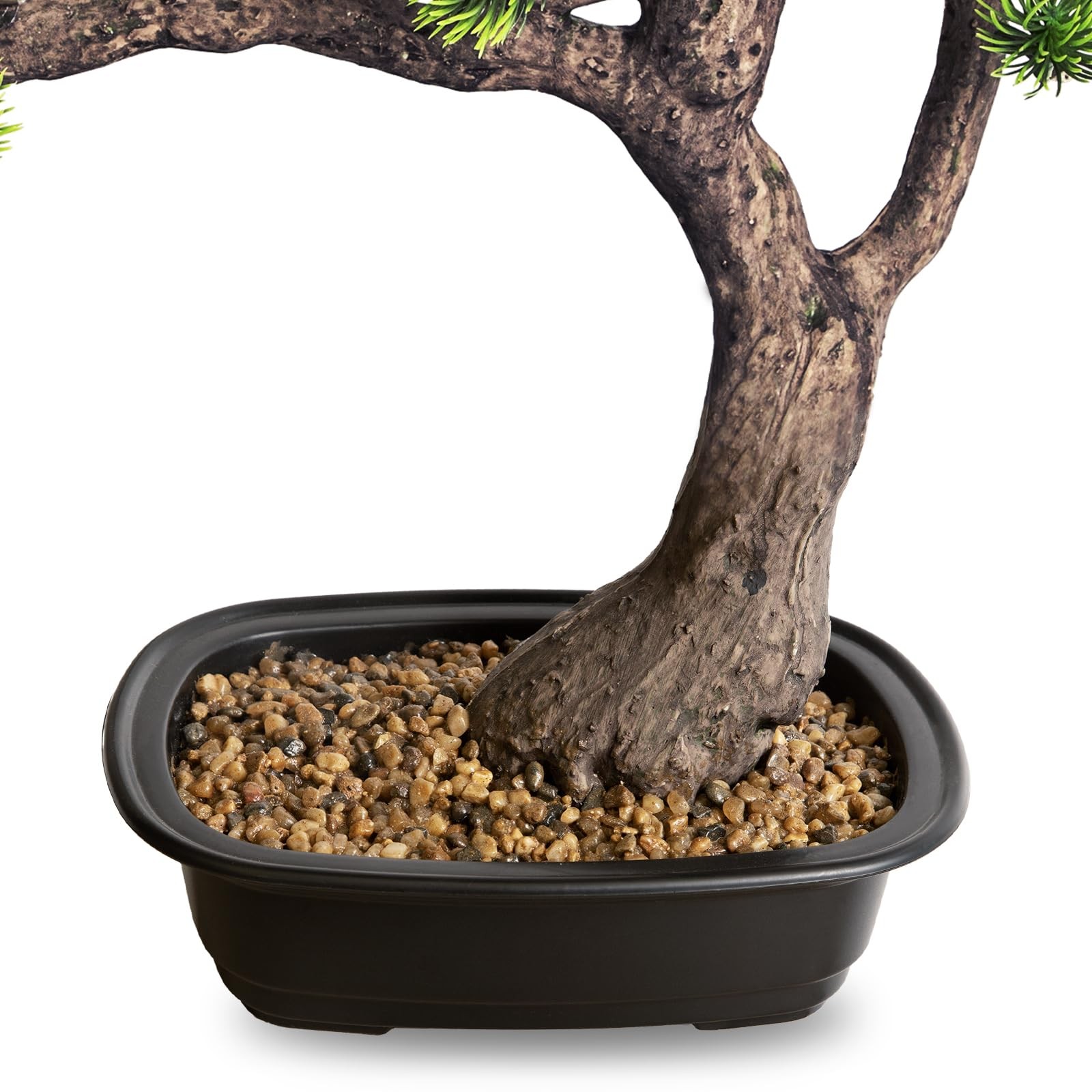 Artificial Bonsai Tree, Large Faux Pine Plants 15 inch, Faux Juniper Potted P…