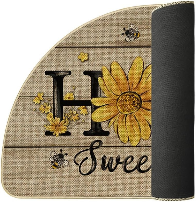 Bee Sunflower Daisy Home Sweet Home Summer Home Decor Low-Profile Switch Rug Doo
