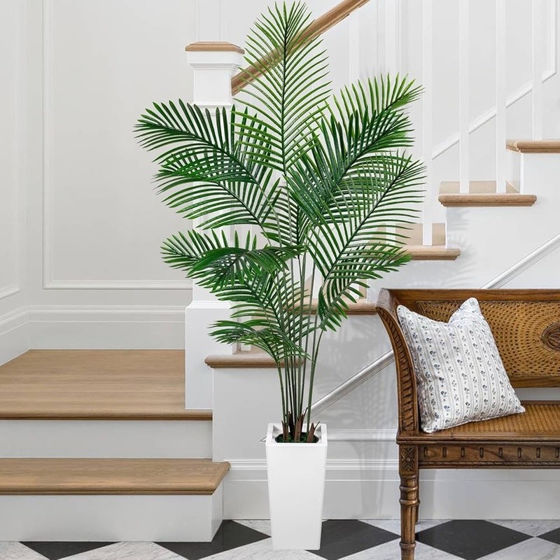 Artificial Palm Tree W/ Planter Lifelike Indoor Decor No Maintenance Required US
