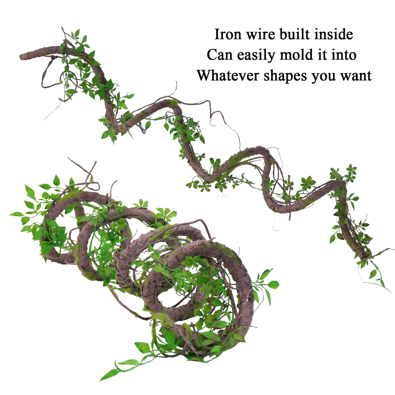 71inch Artificial Posable Tree Branches Hanging Bendable Moss Greenery Garlan…
