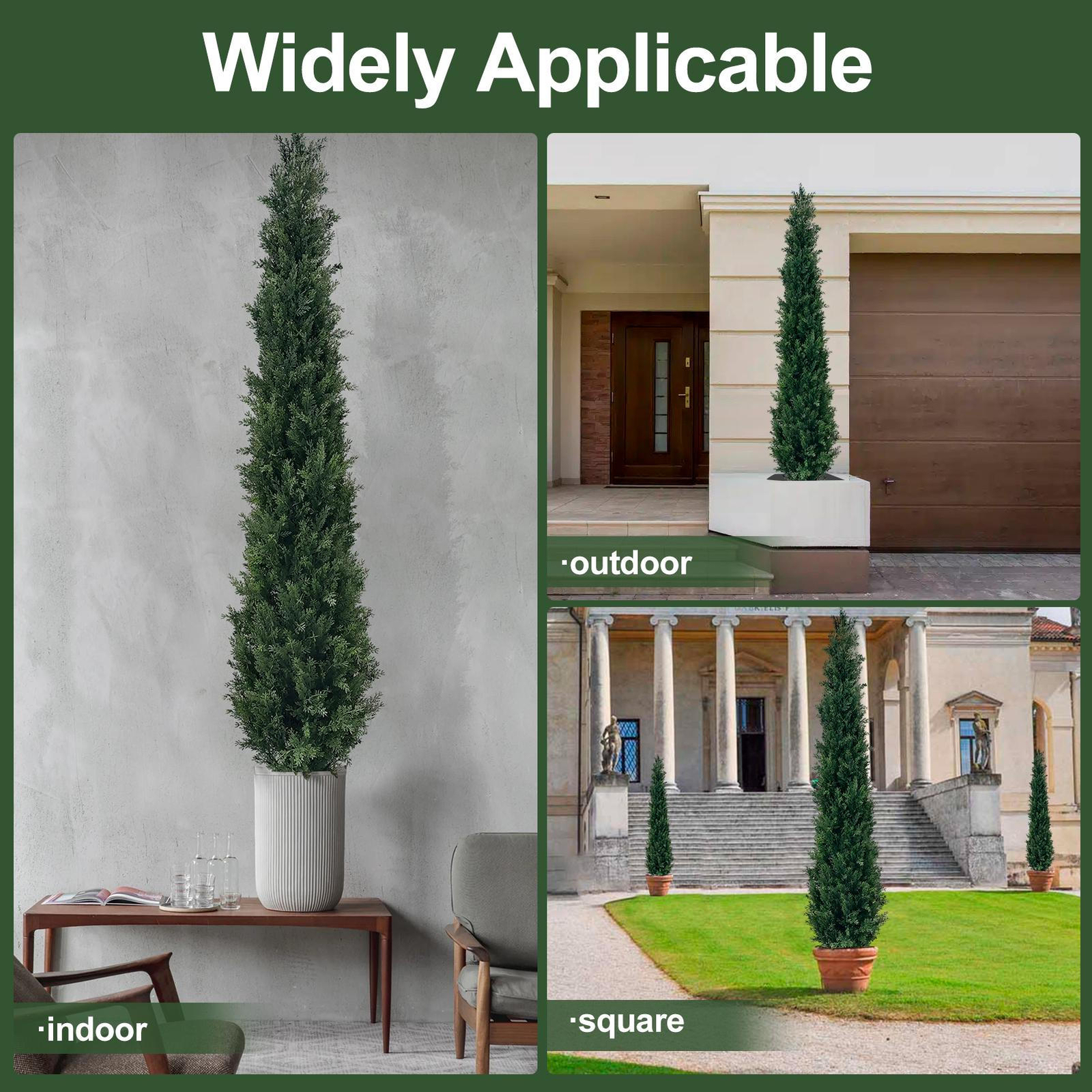 2PCS 3/4/5/6′ Topiary Cedar Pine Artificial Tree Home Decor UV (Indoor/Outdoor)