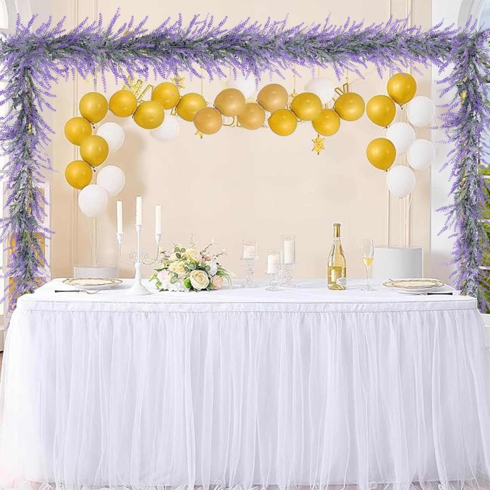 Spring Summer Lavender Garland, 6Ft Purple Lavender Artificial Garland, All Y…