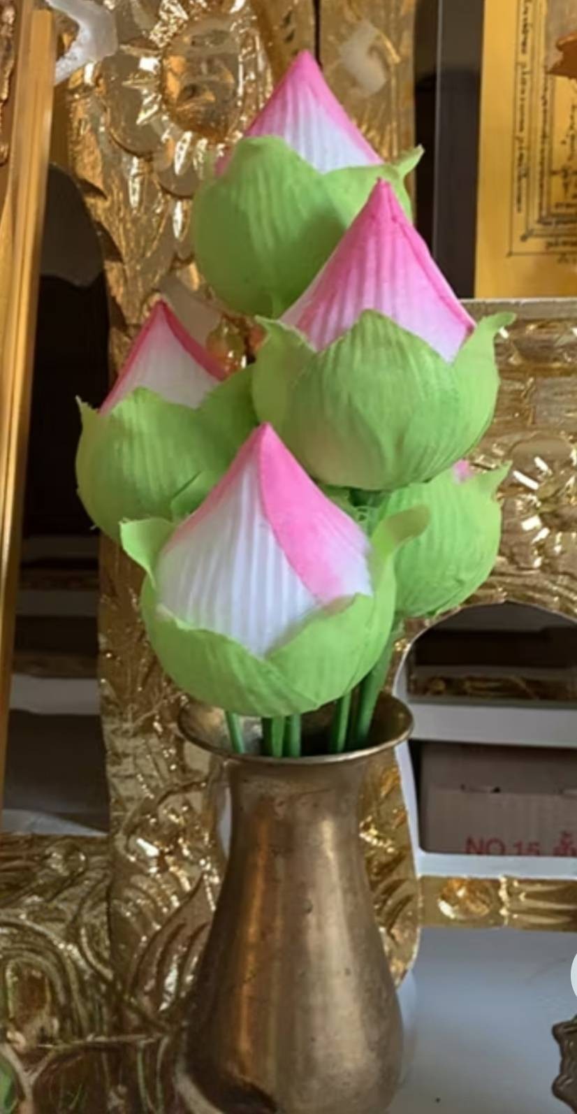 10x Fake Lotus Flower Bud Set 50cm Tall Artificial Flowers Vase Altar Decor