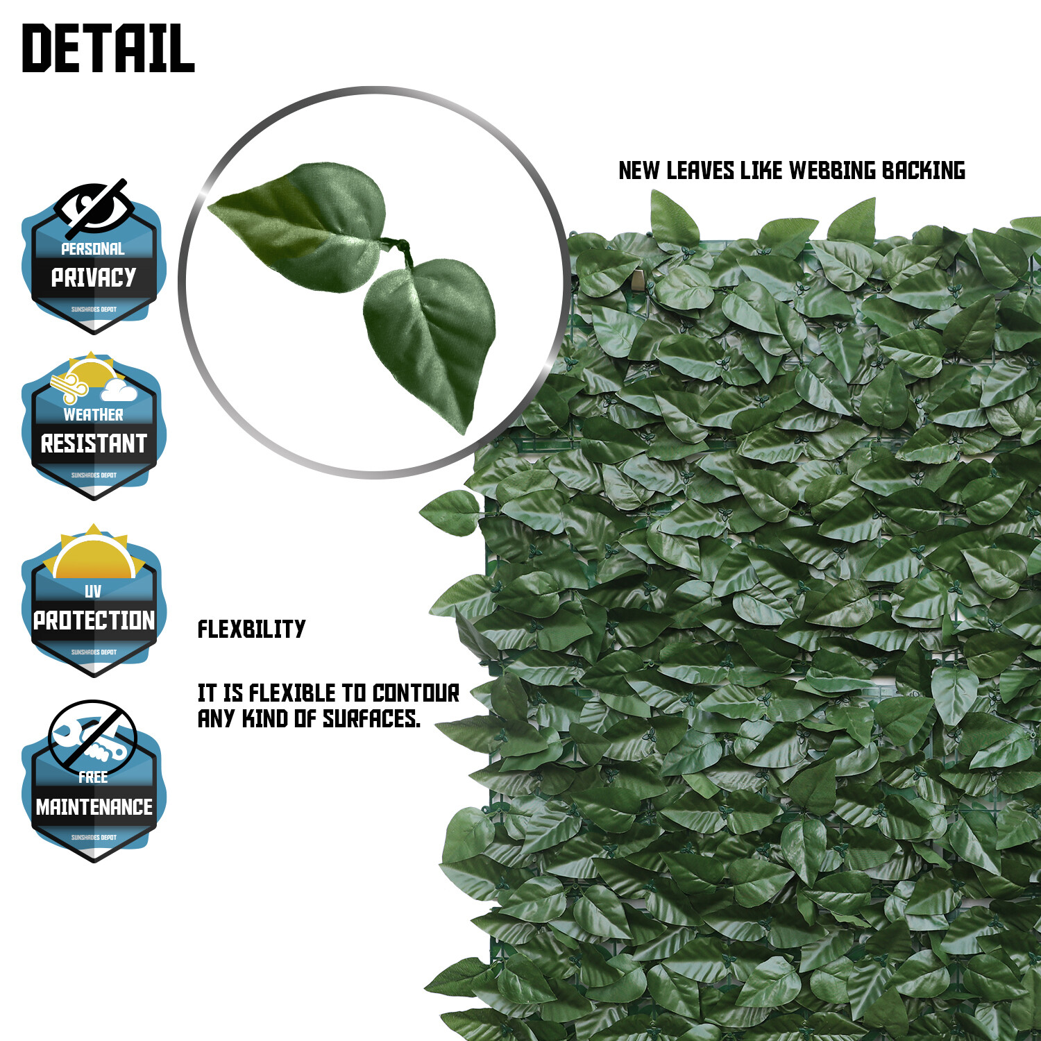 39/58” Artificial Faux Laurel Leave Fence Roll Garden Wall Mat Home Decoration