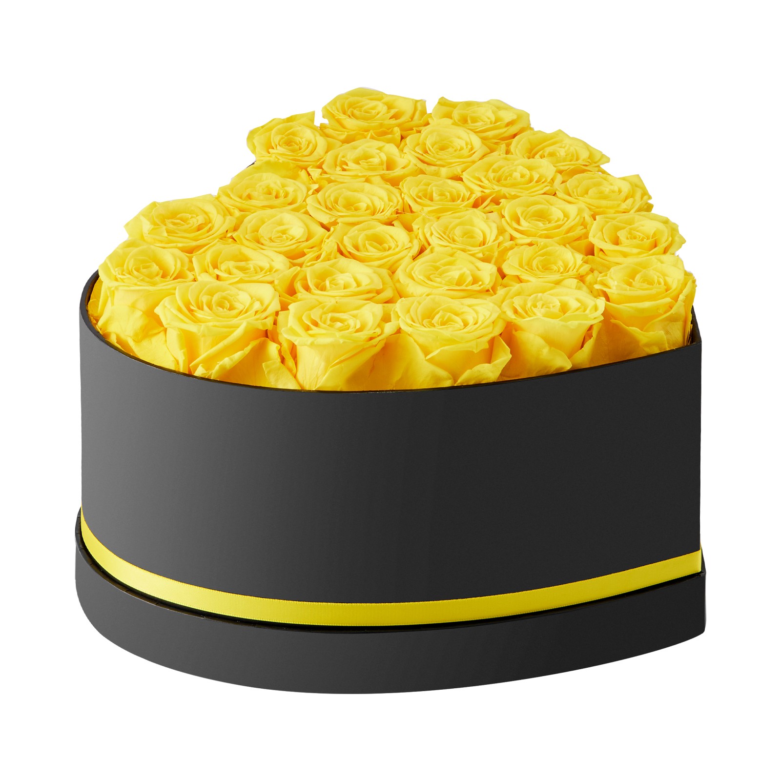 Uimoso 27 Preserved Roses in Heart-Shaped Box – Eternal Yellow Bouquet