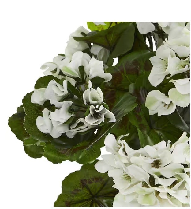 Nearly Natural Geranium Artificial Bush & Flowers Set of 3 6131-S3-WH – NIOB