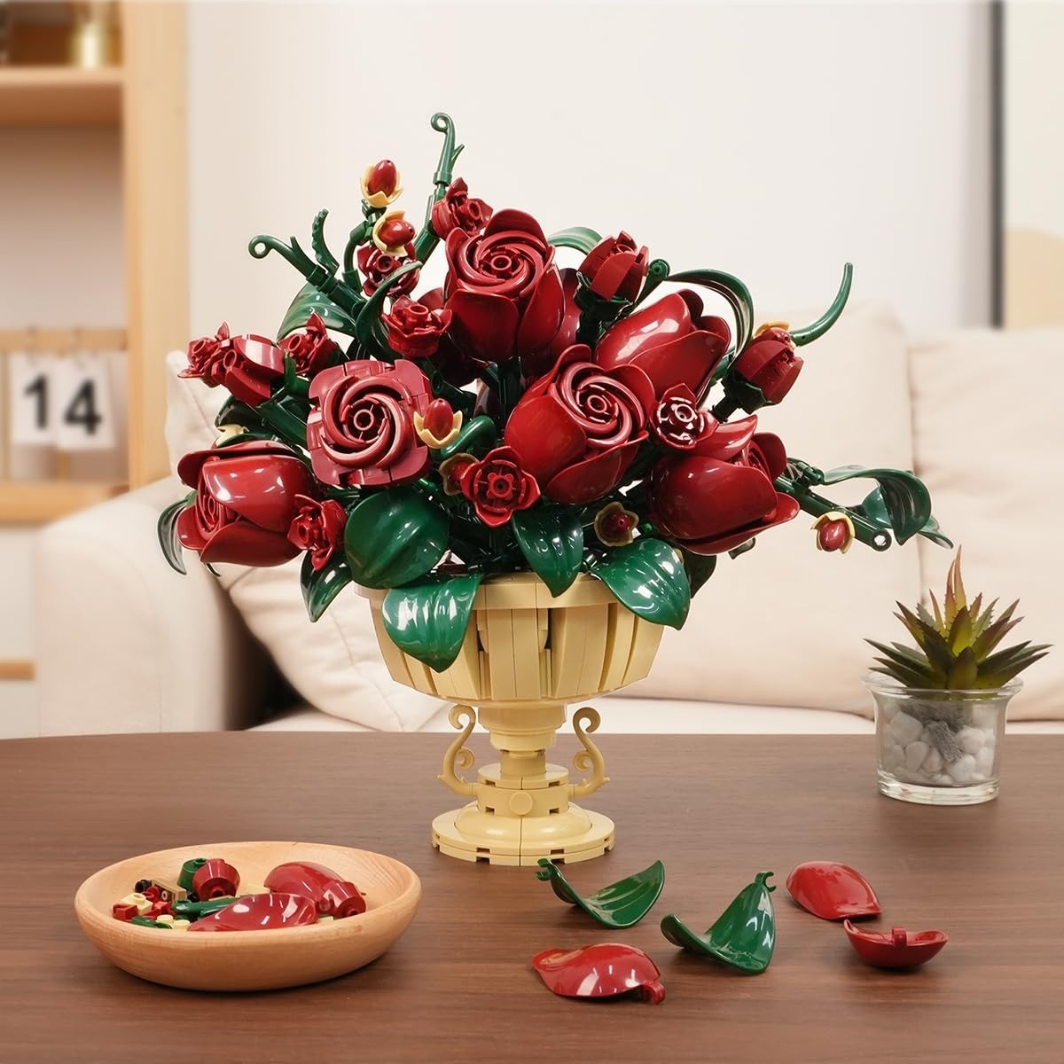 PLAXSOON Rose Flower Building Set for Adults | Bonsai Plant Kit