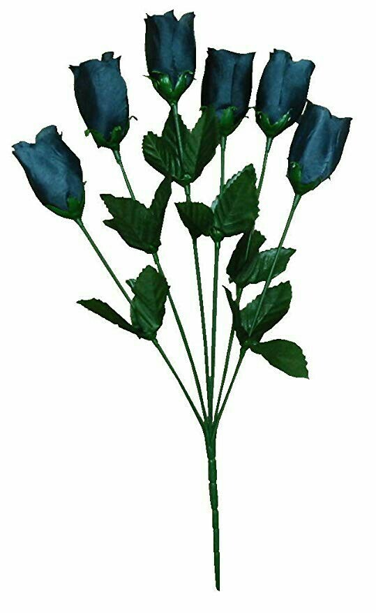 (12-Pack) Black Rosebud 14″ Bush Home Value Silk Flower Craft In/Outdoor Decor